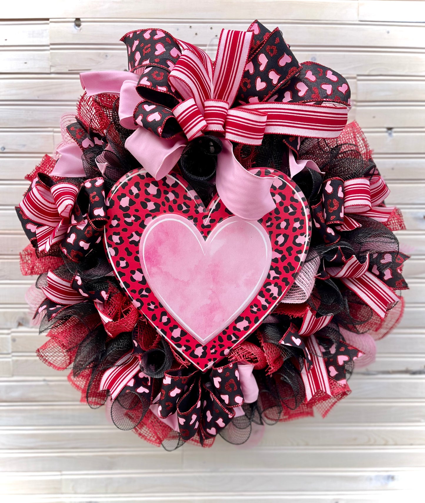 Valentine's Day Leopard Heart Wreath