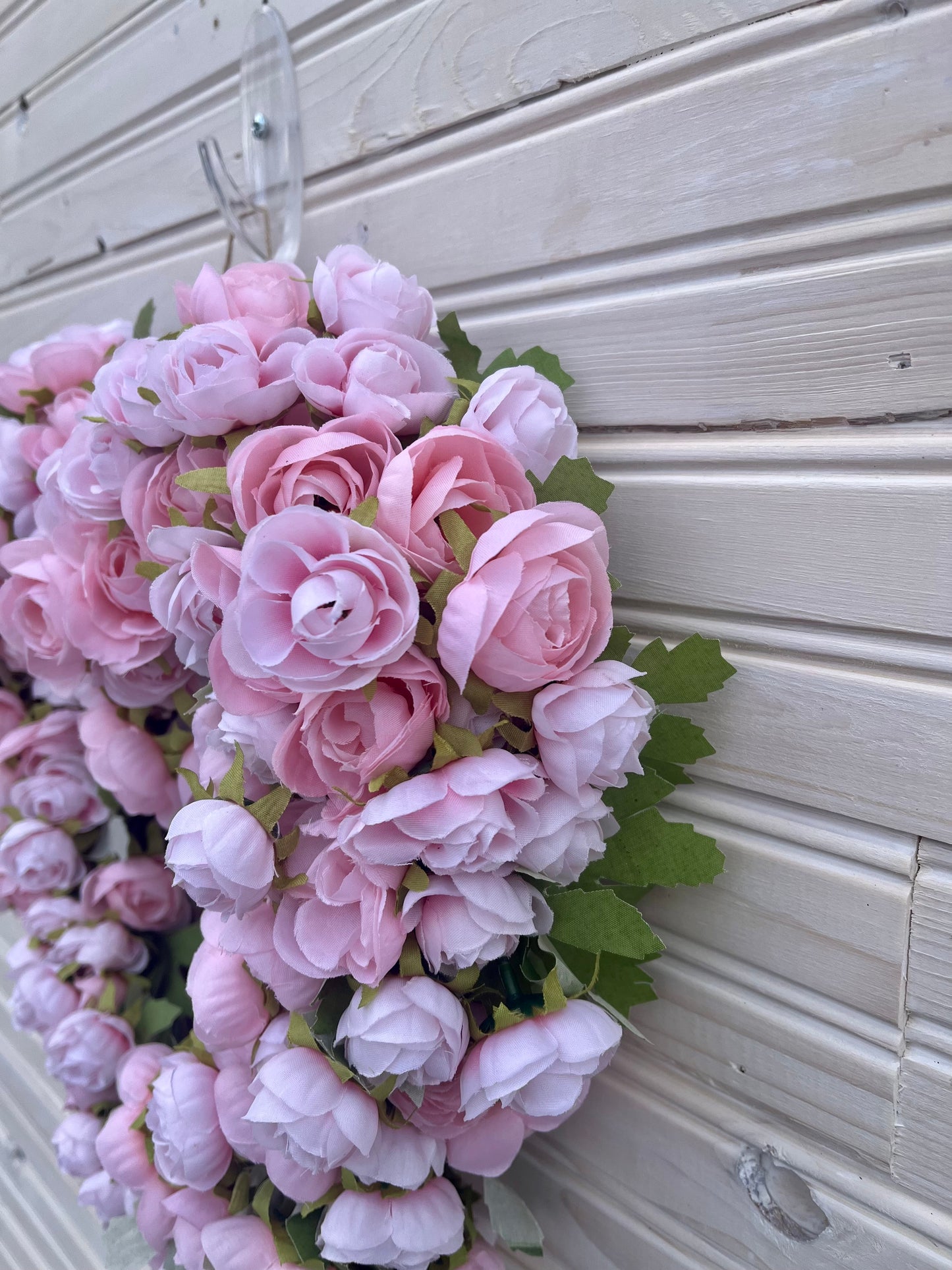 Pink Ranunculus Heart Wreath