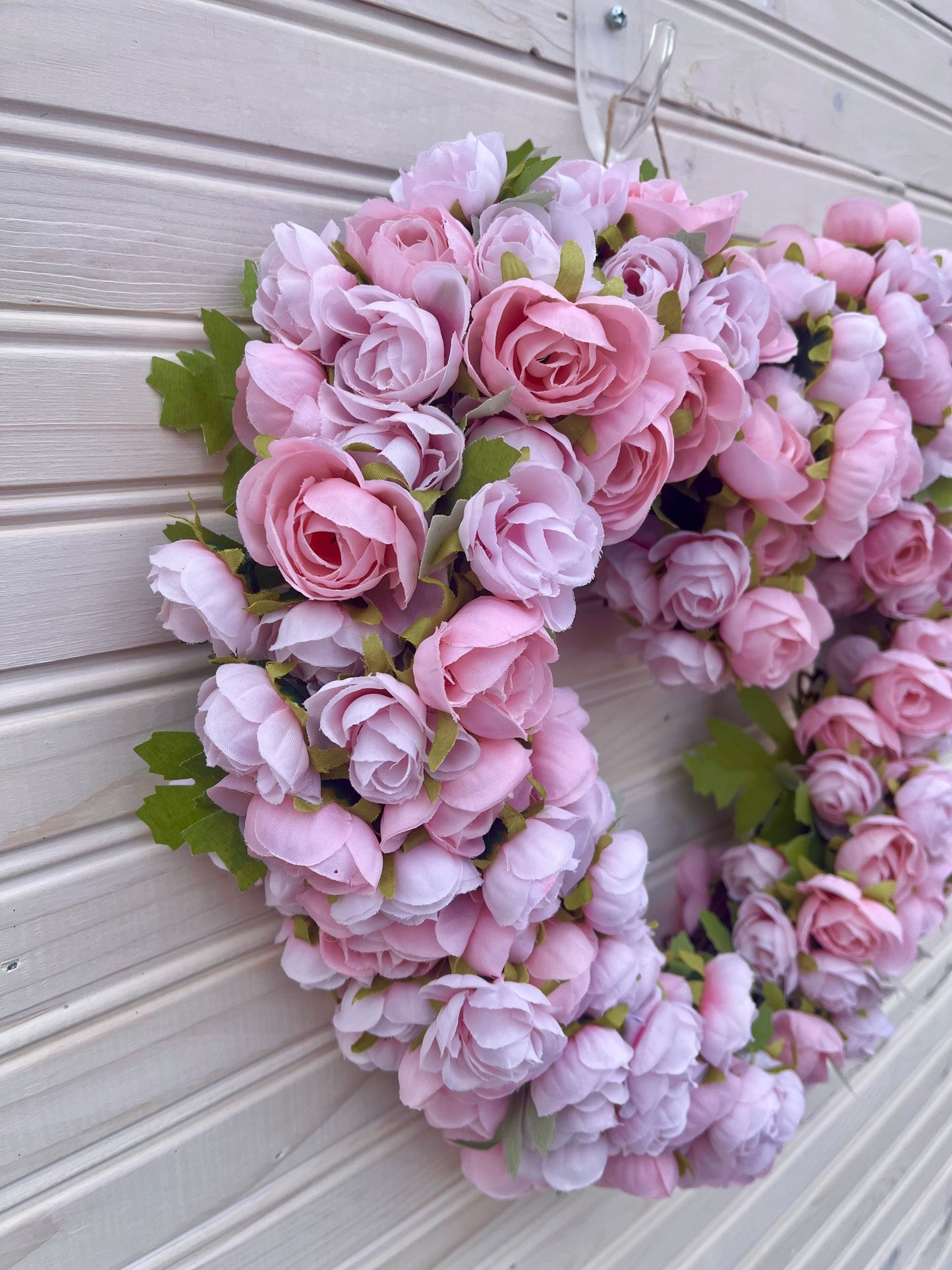 Pink Ranunculus Heart Wreath