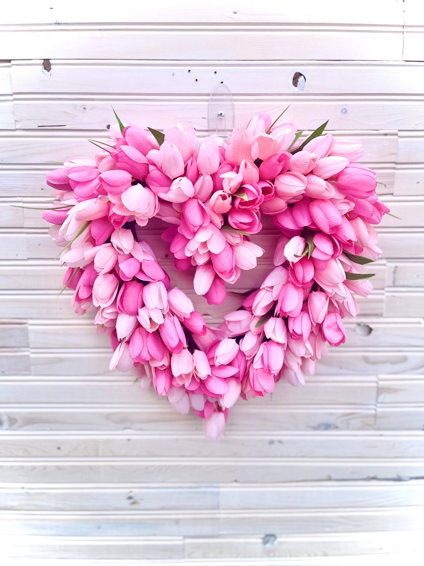 Heart-Shaped Pink Tulip Wreath