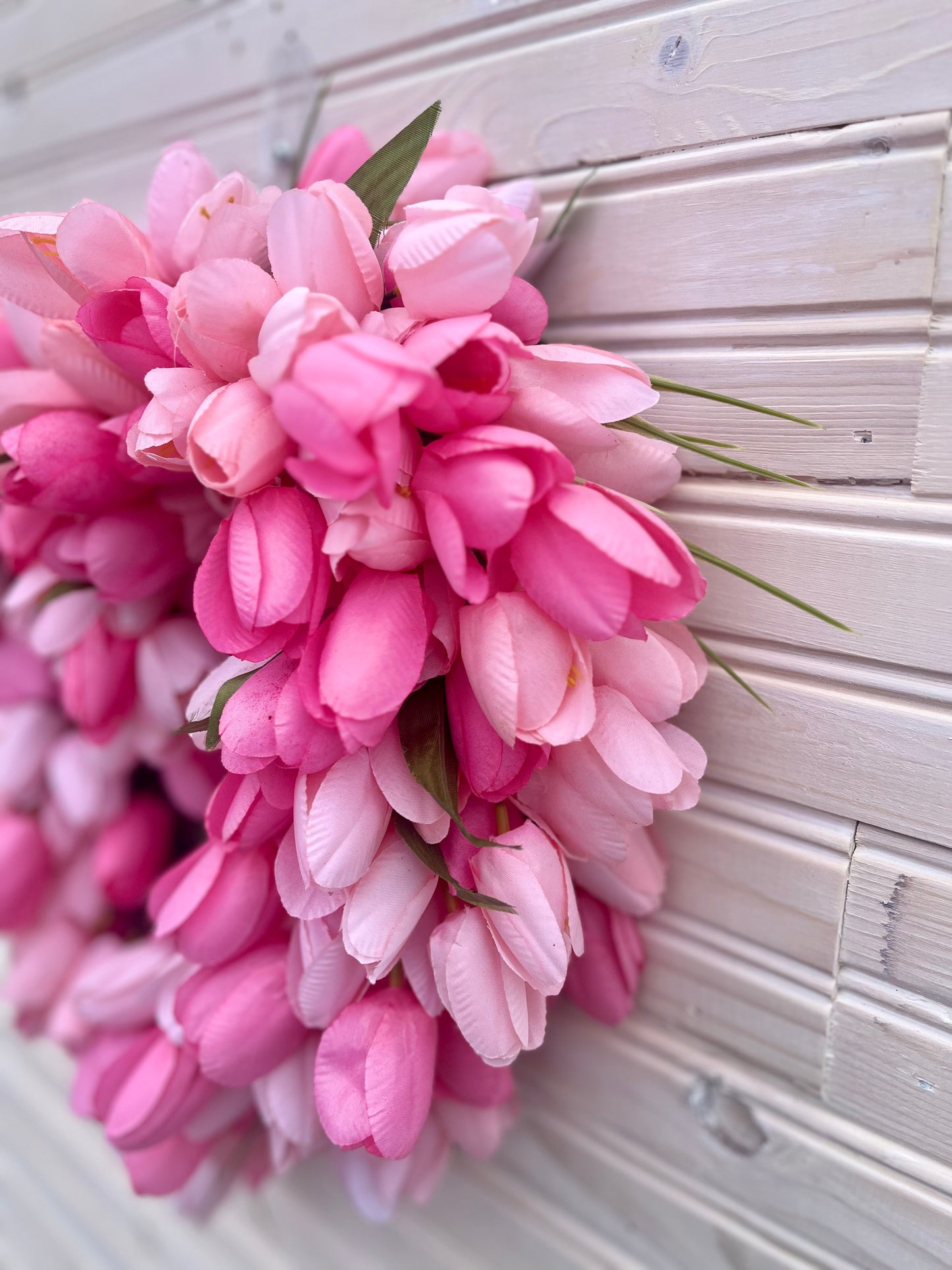 Heart-Shaped Pink Tulip Wreath