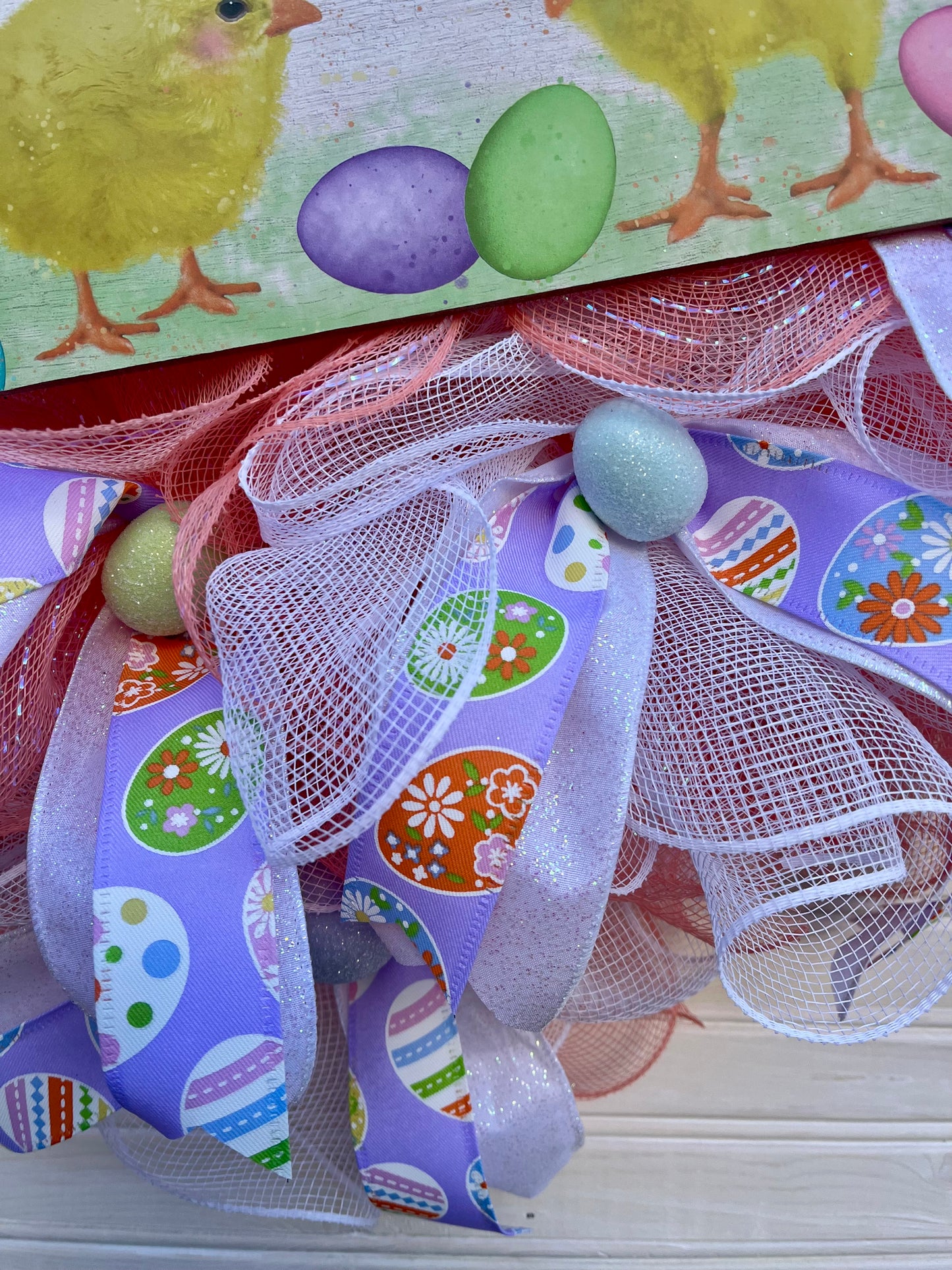 Easter Chick Mesh Wreath