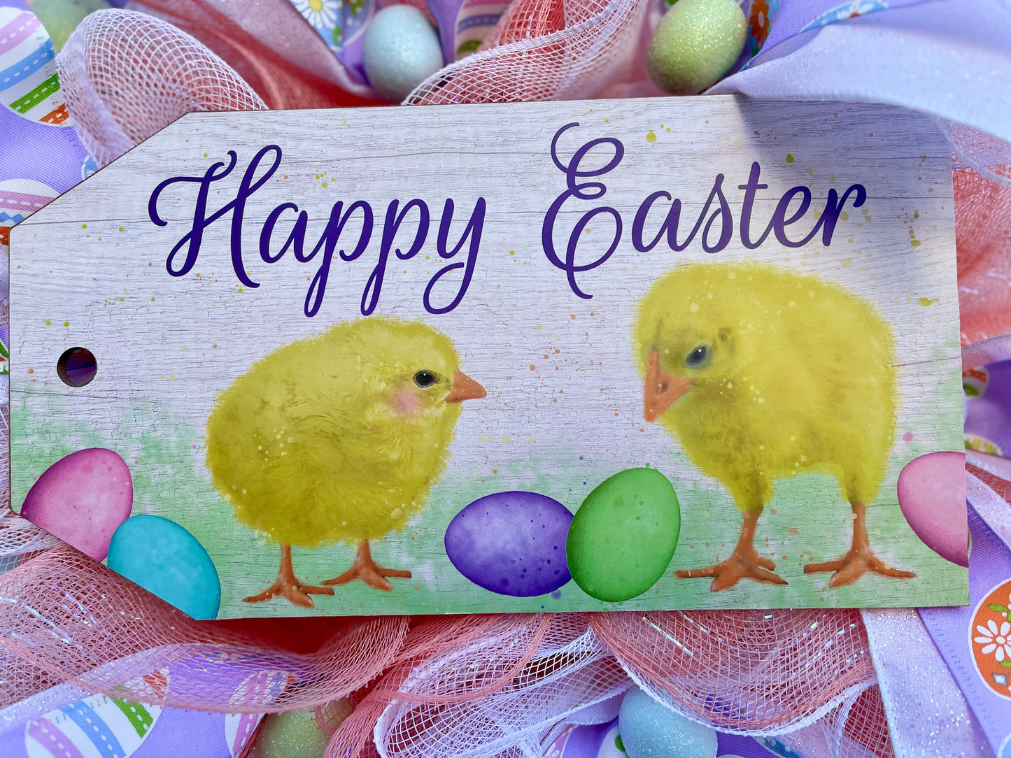 Easter Chick Mesh Wreath