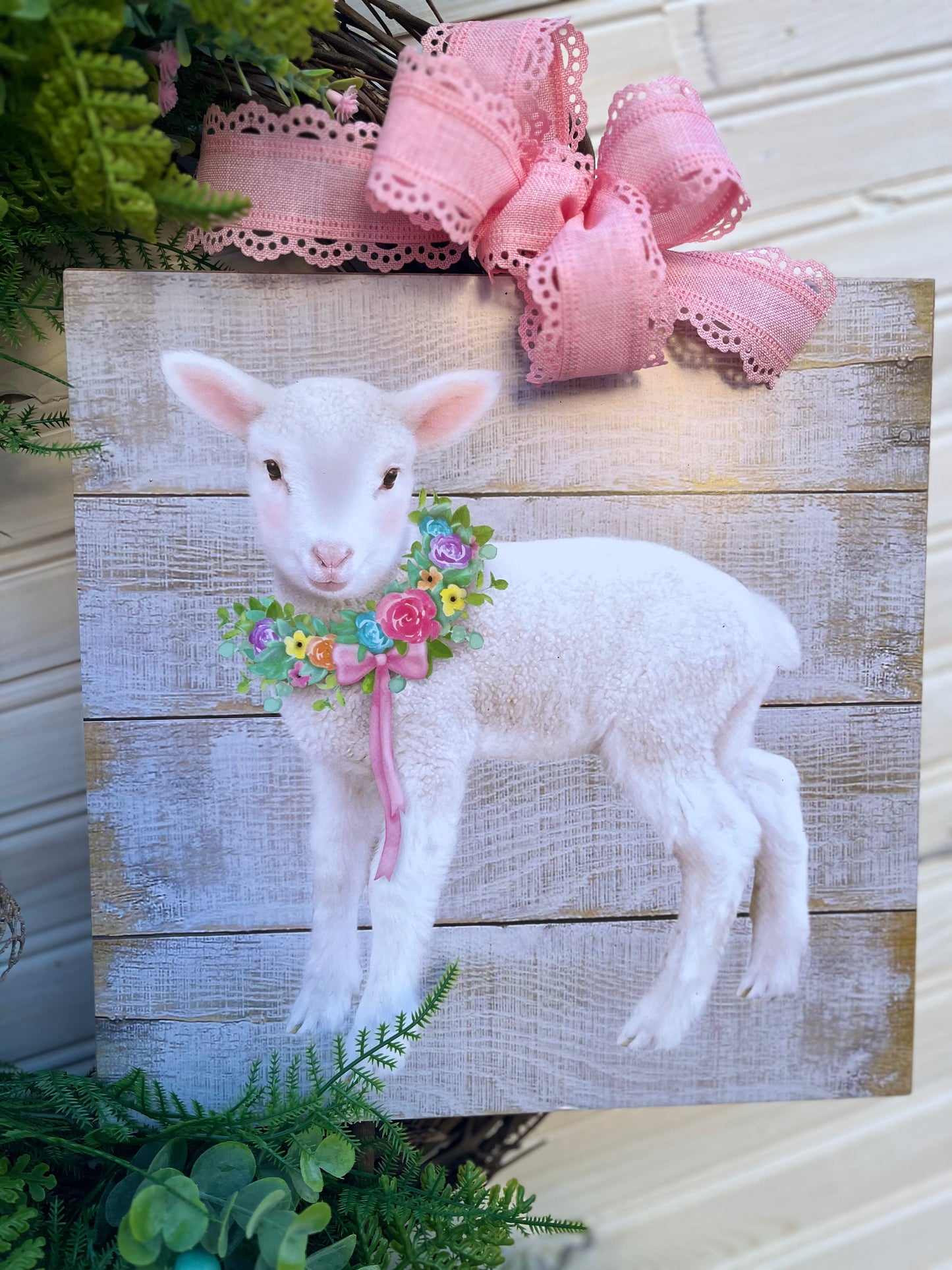 Springtime Lamb Easter Wreath