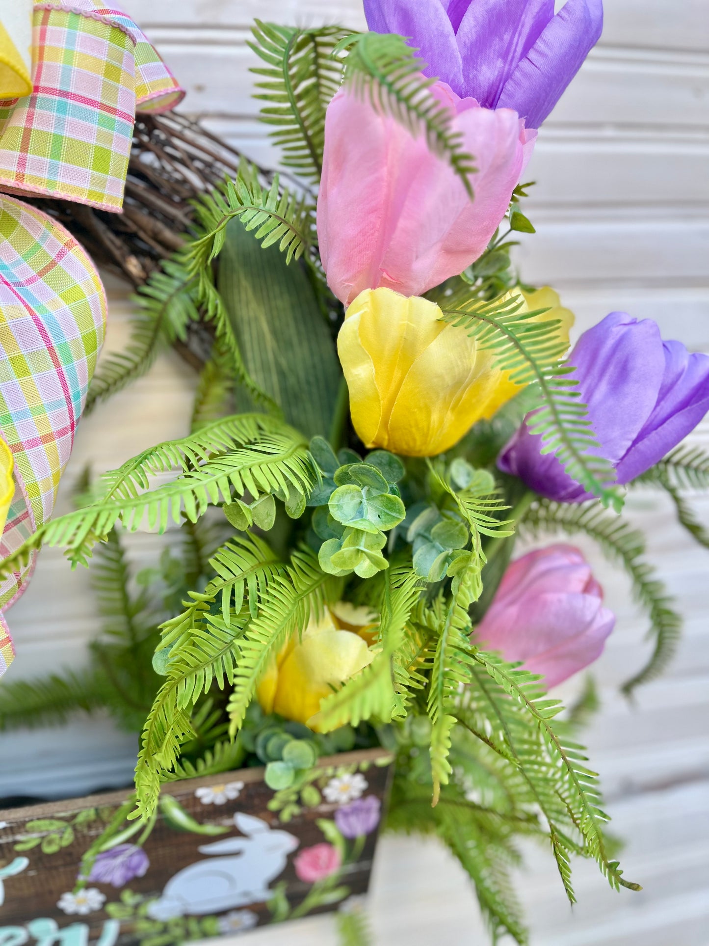 Happy Easter Tulip Wreath