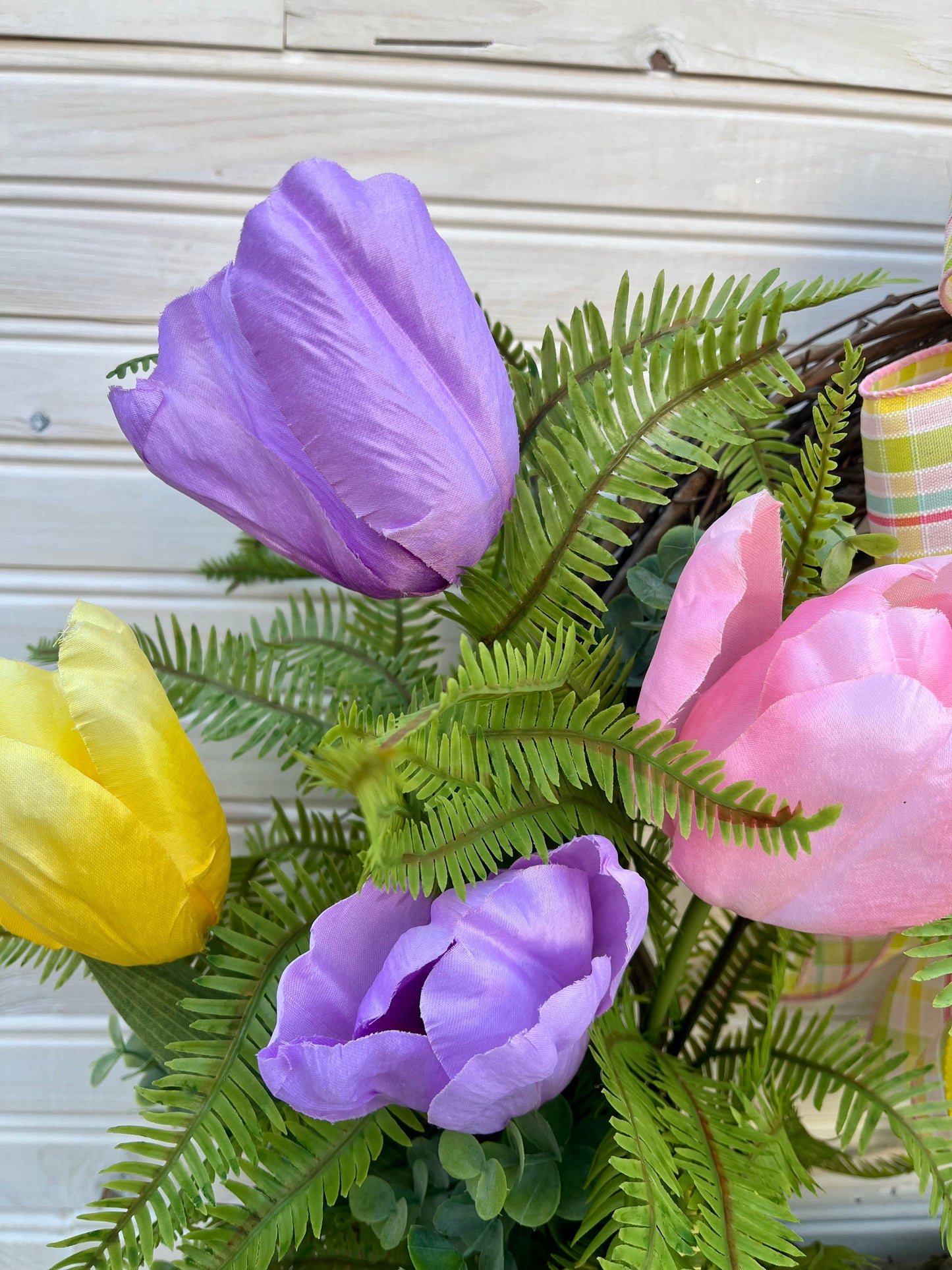 Happy Easter Tulip Wreath