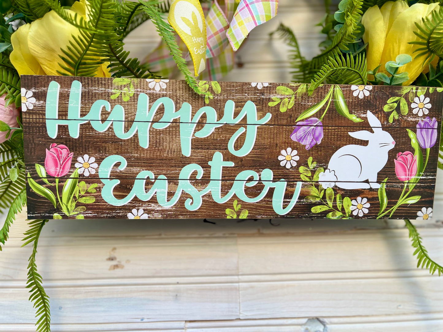 Happy Easter Tulip Wreath