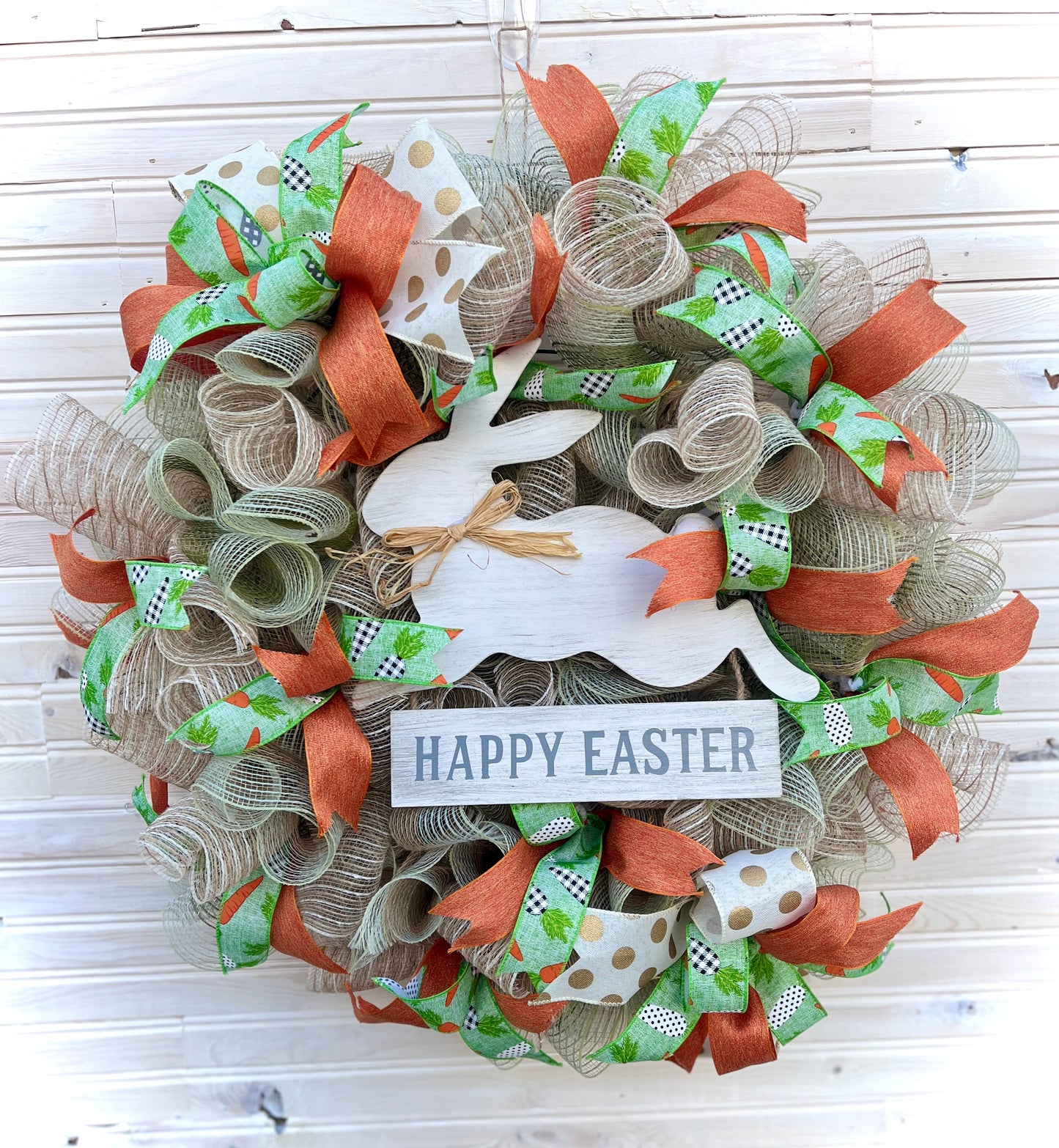 Easter Bunny Deco Mesh Wreath