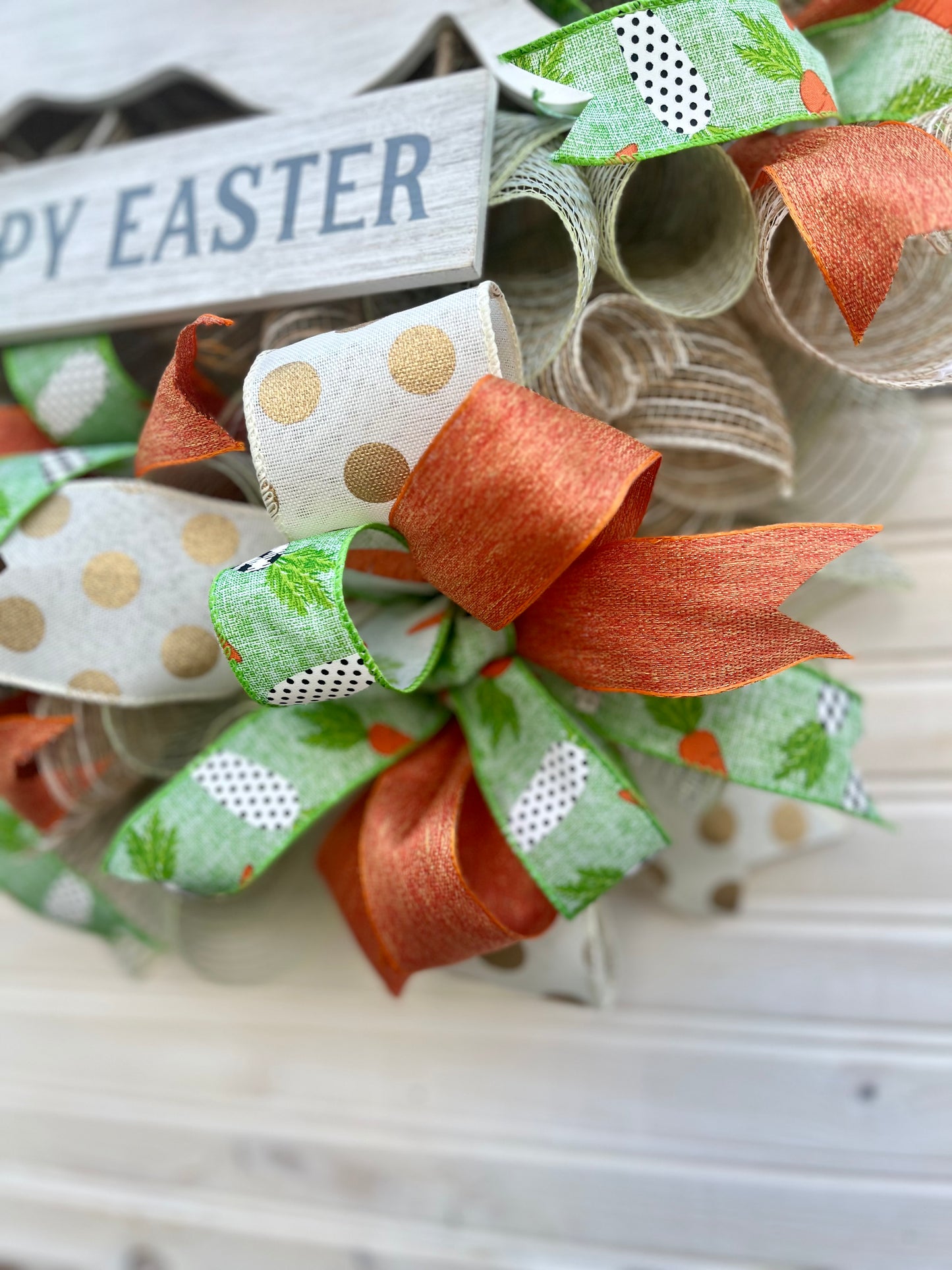 Easter Bunny Deco Mesh Wreath