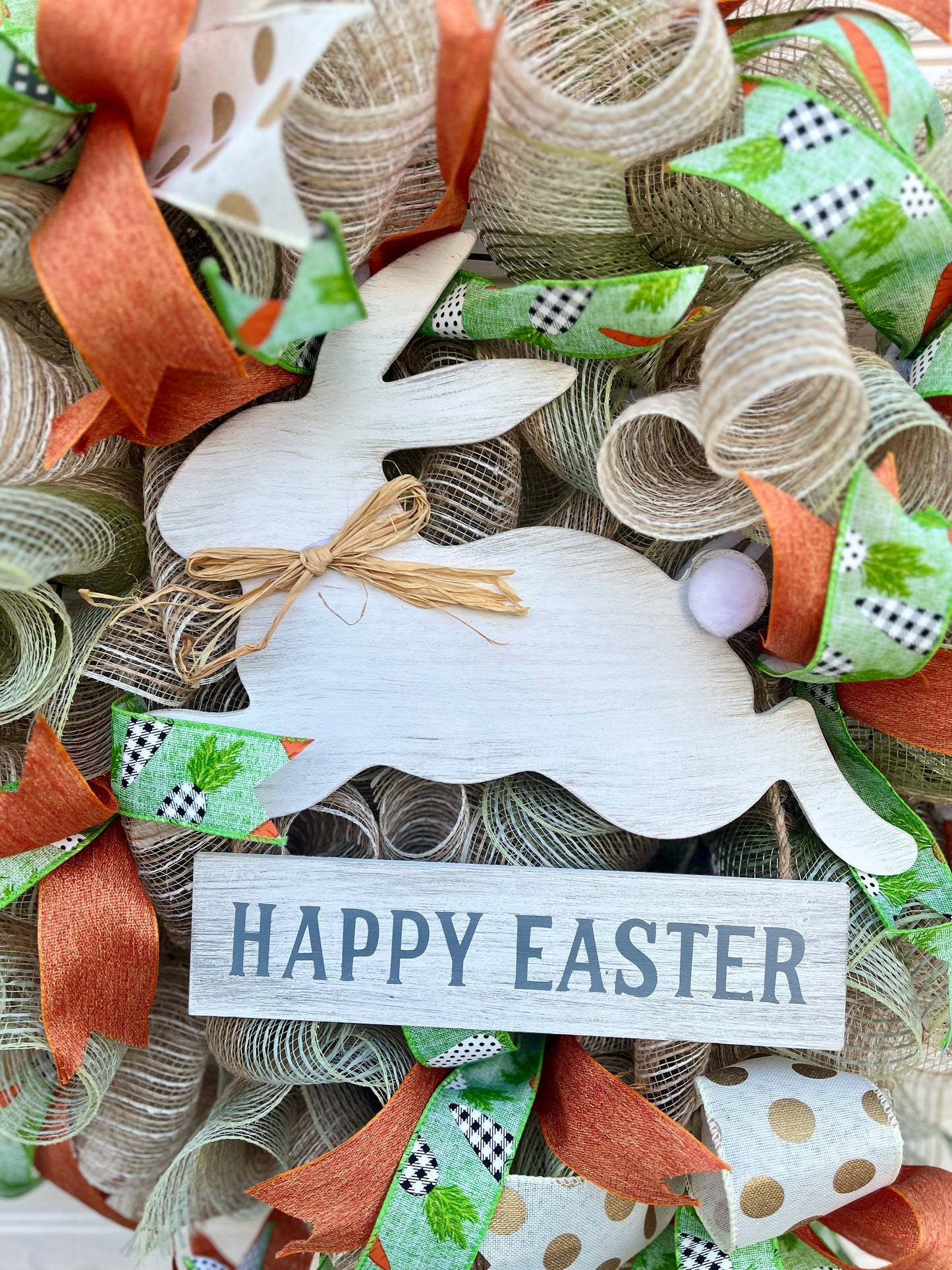 Easter Bunny Deco Mesh Wreath
