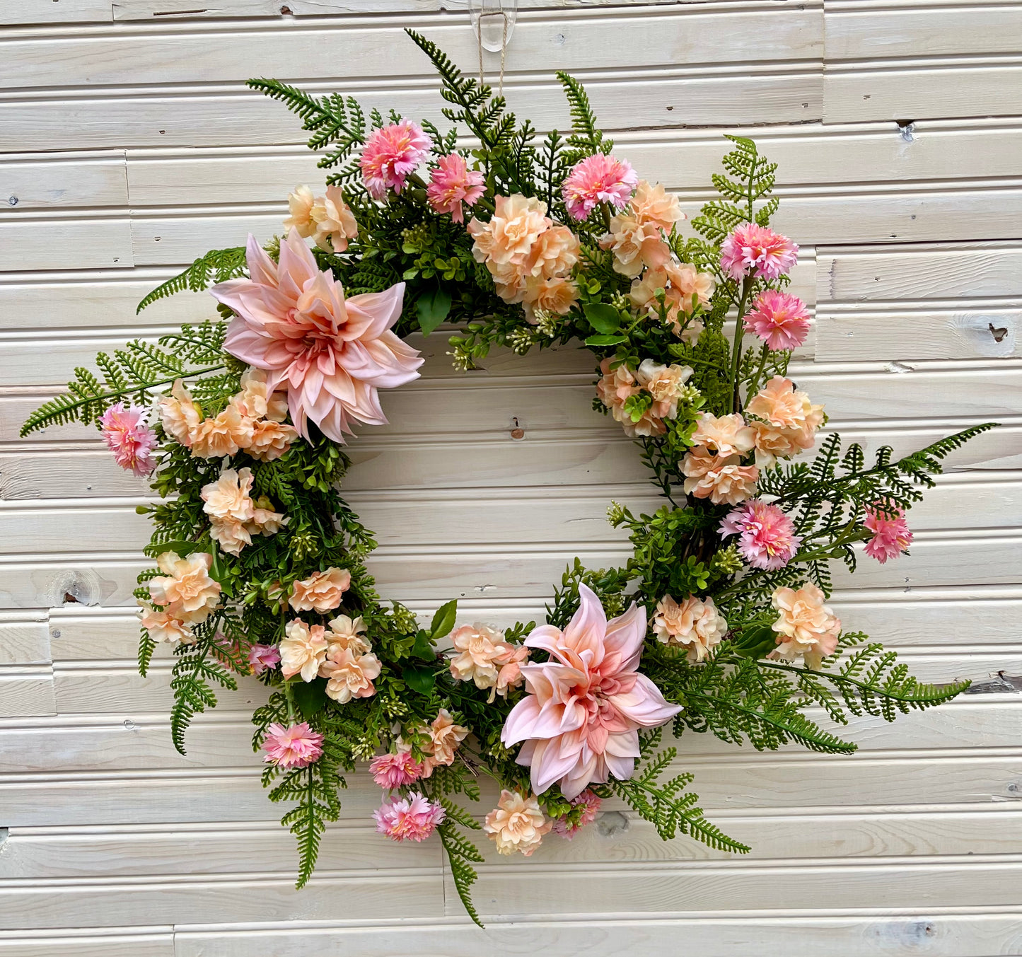 Blush Pink Floral Wreath – Handmade Spring & Summer Front Door Decor