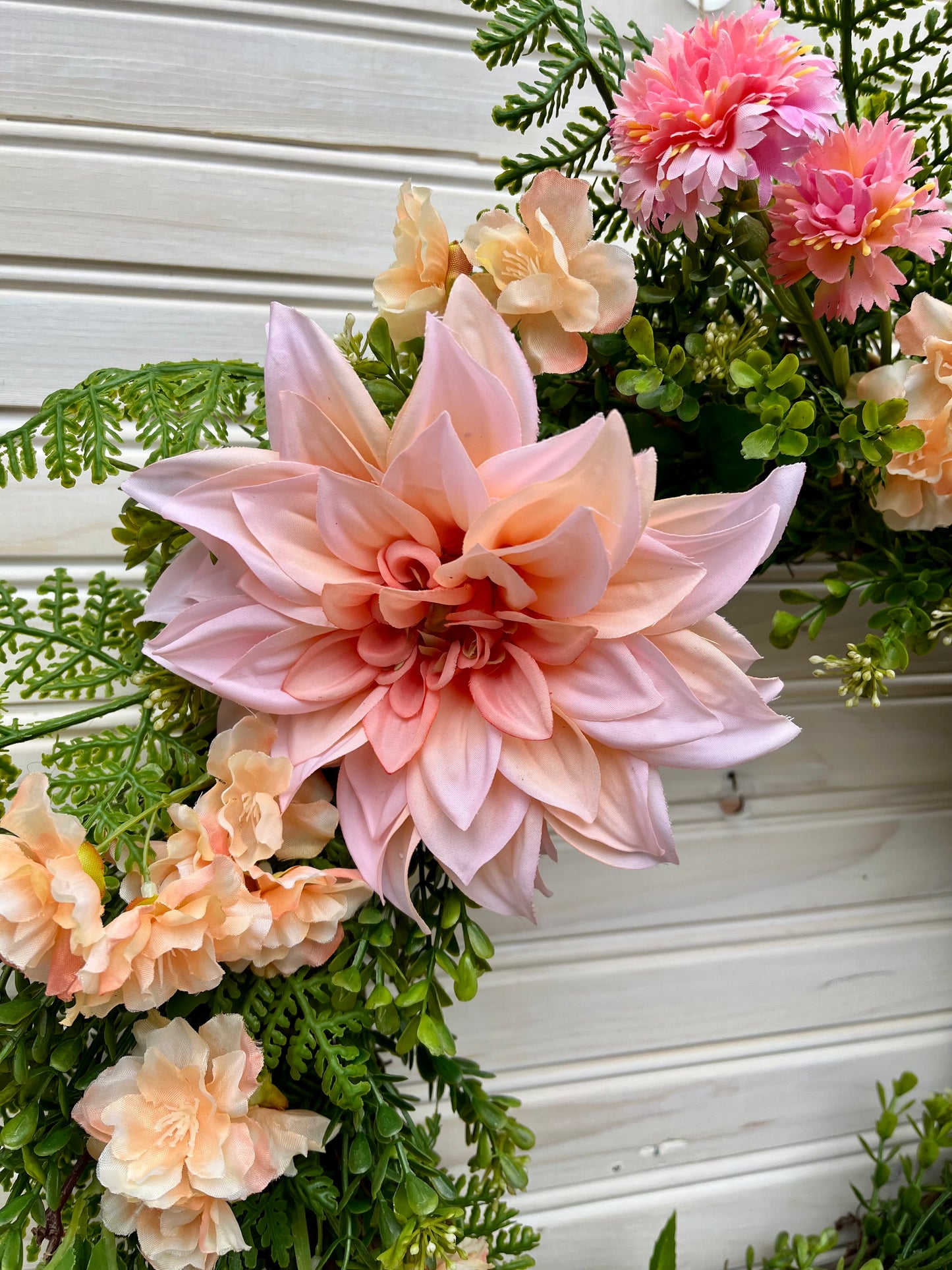 Blush Pink Floral Wreath – Handmade Spring & Summer Front Door Decor