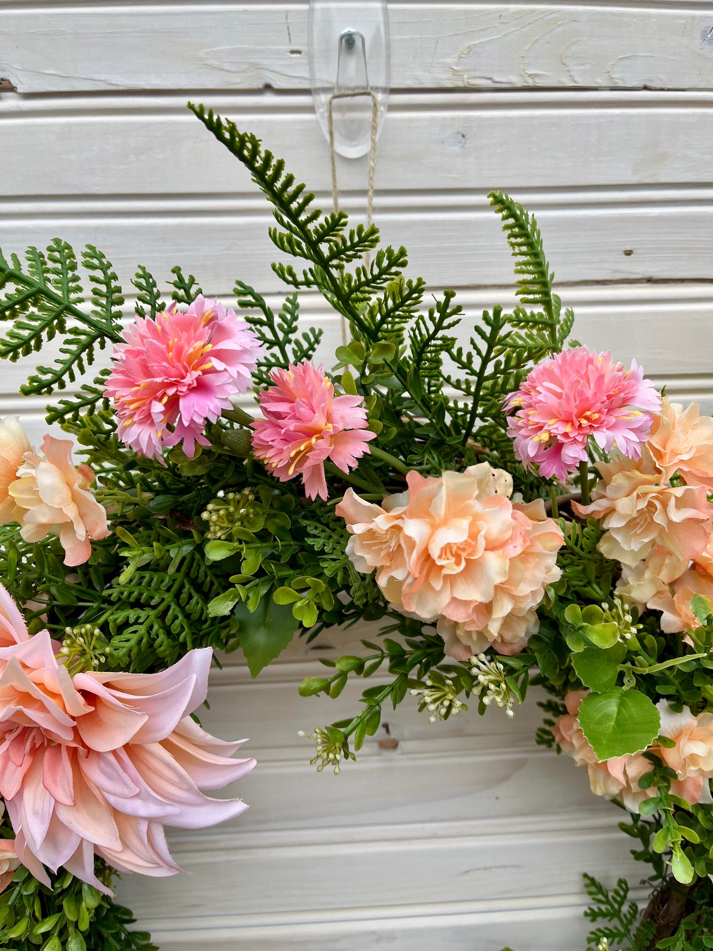 Blush Pink Floral Wreath – Handmade Spring & Summer Front Door Decor