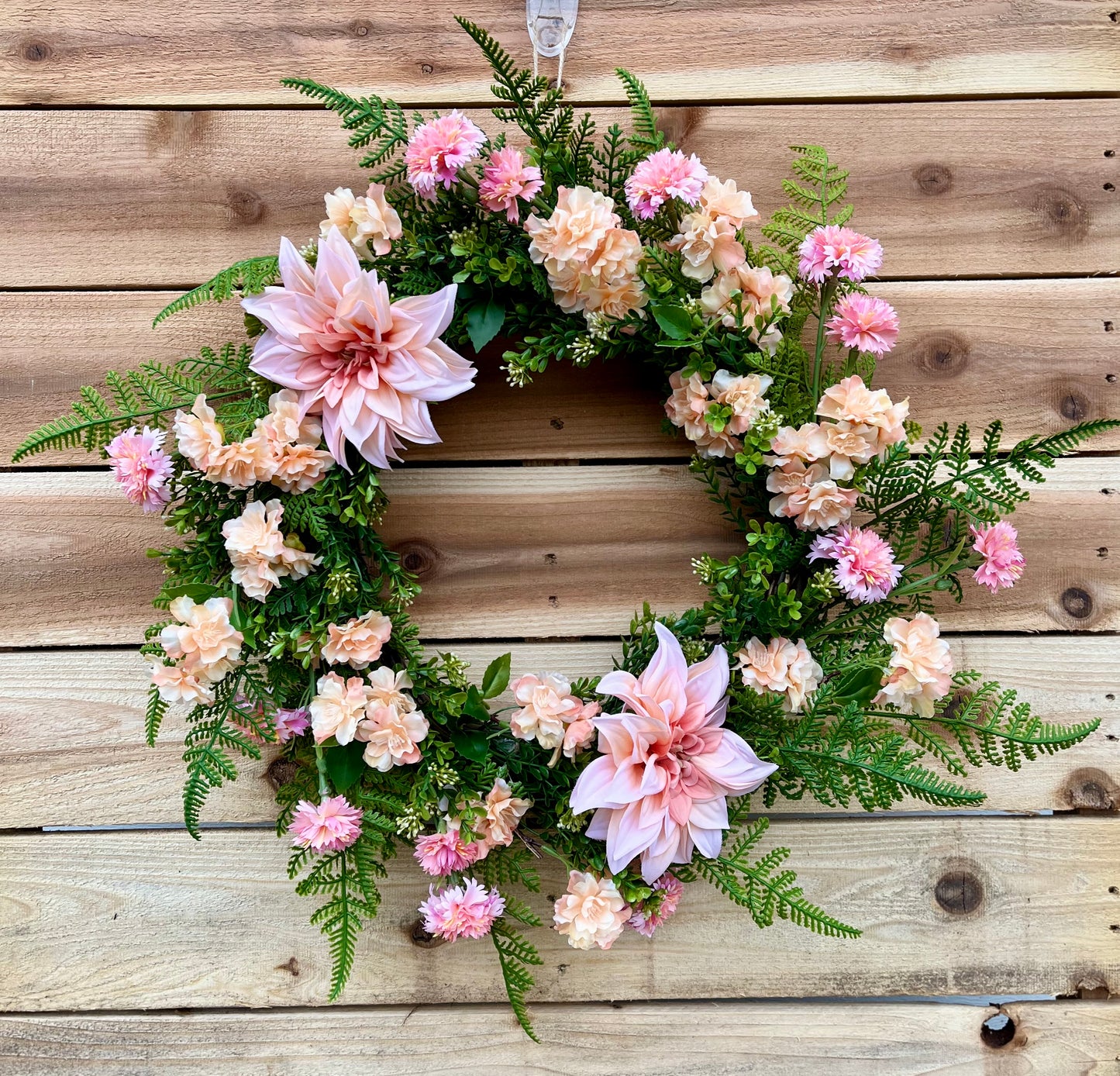 Blush Pink Floral Wreath – Handmade Spring & Summer Front Door Decor
