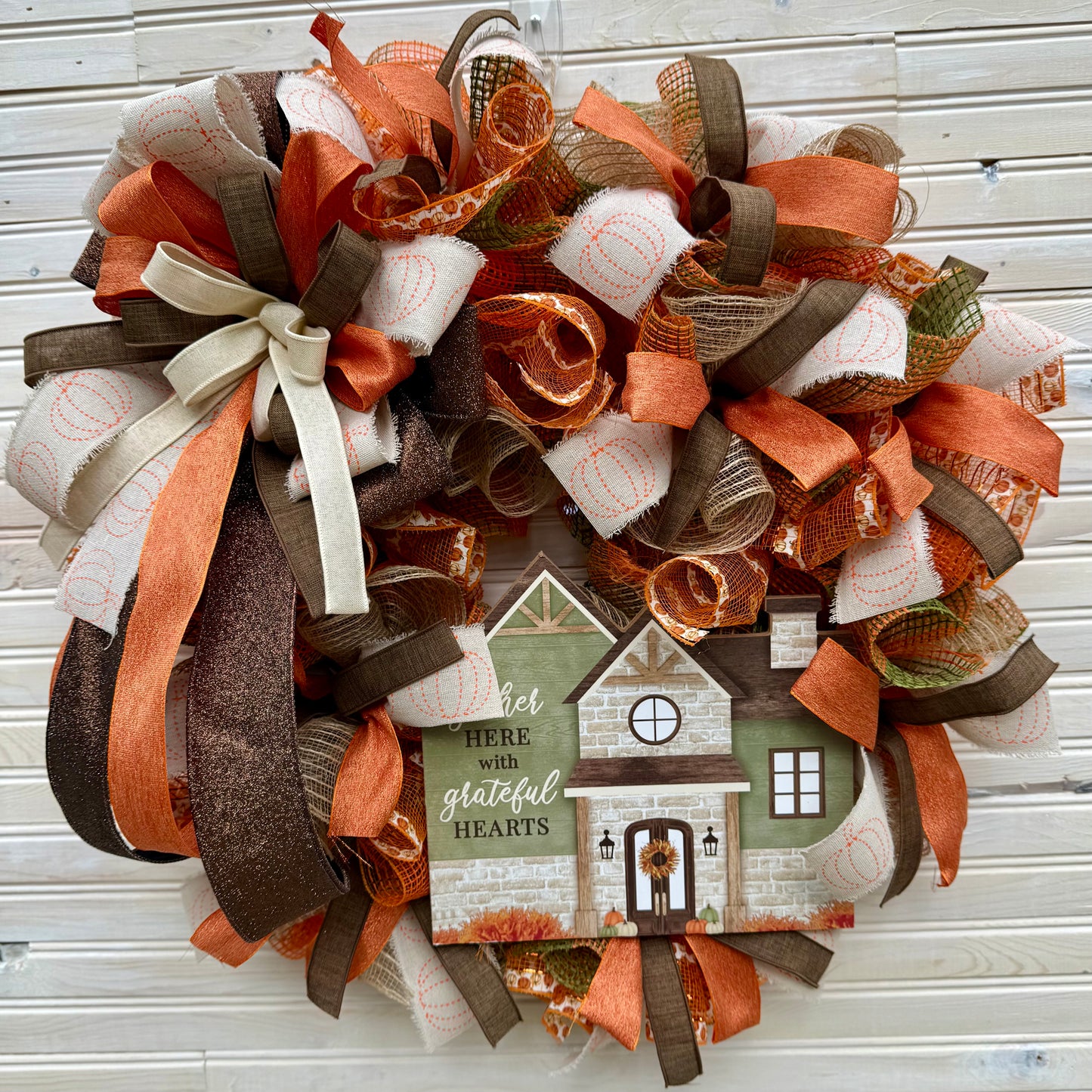 Farmhouse Fall Wreath – Warm Rustic Autumn Decor