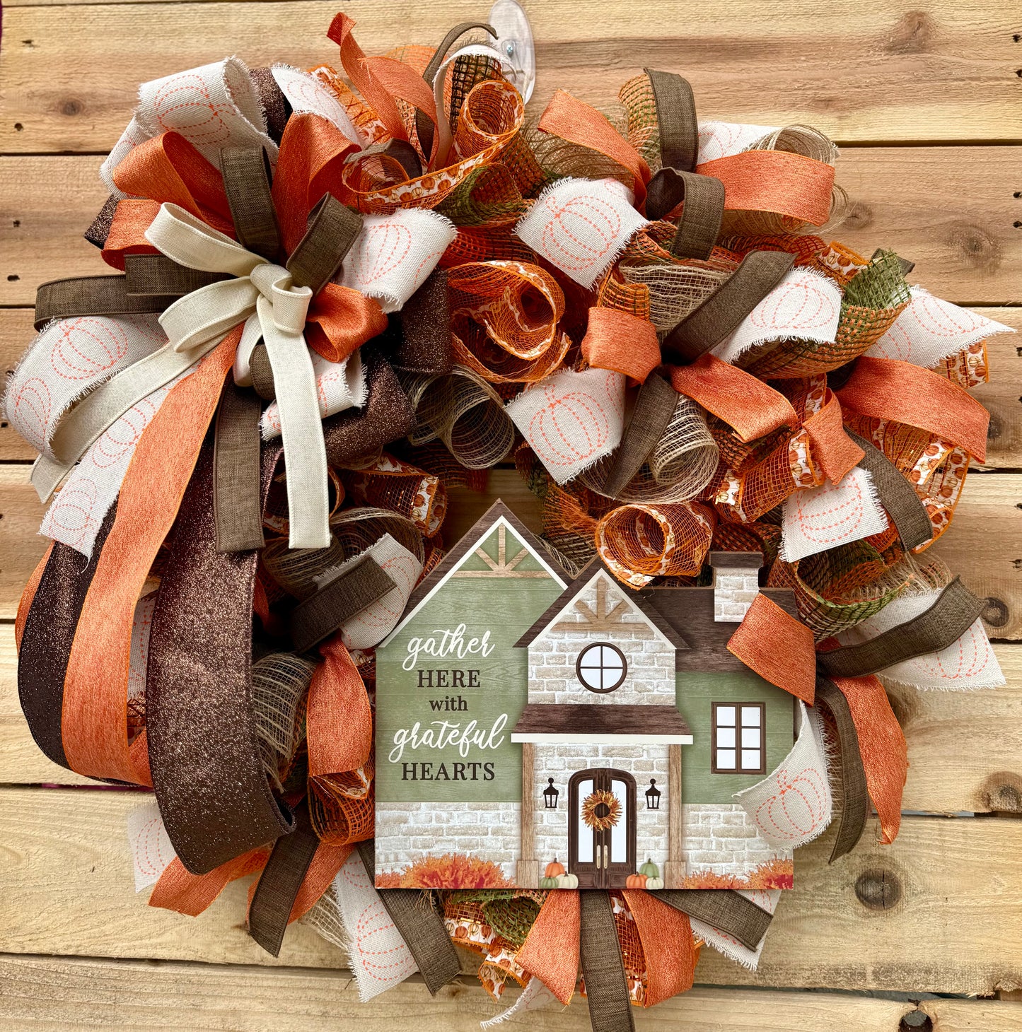 Farmhouse Fall Wreath – Warm Rustic Autumn Decor