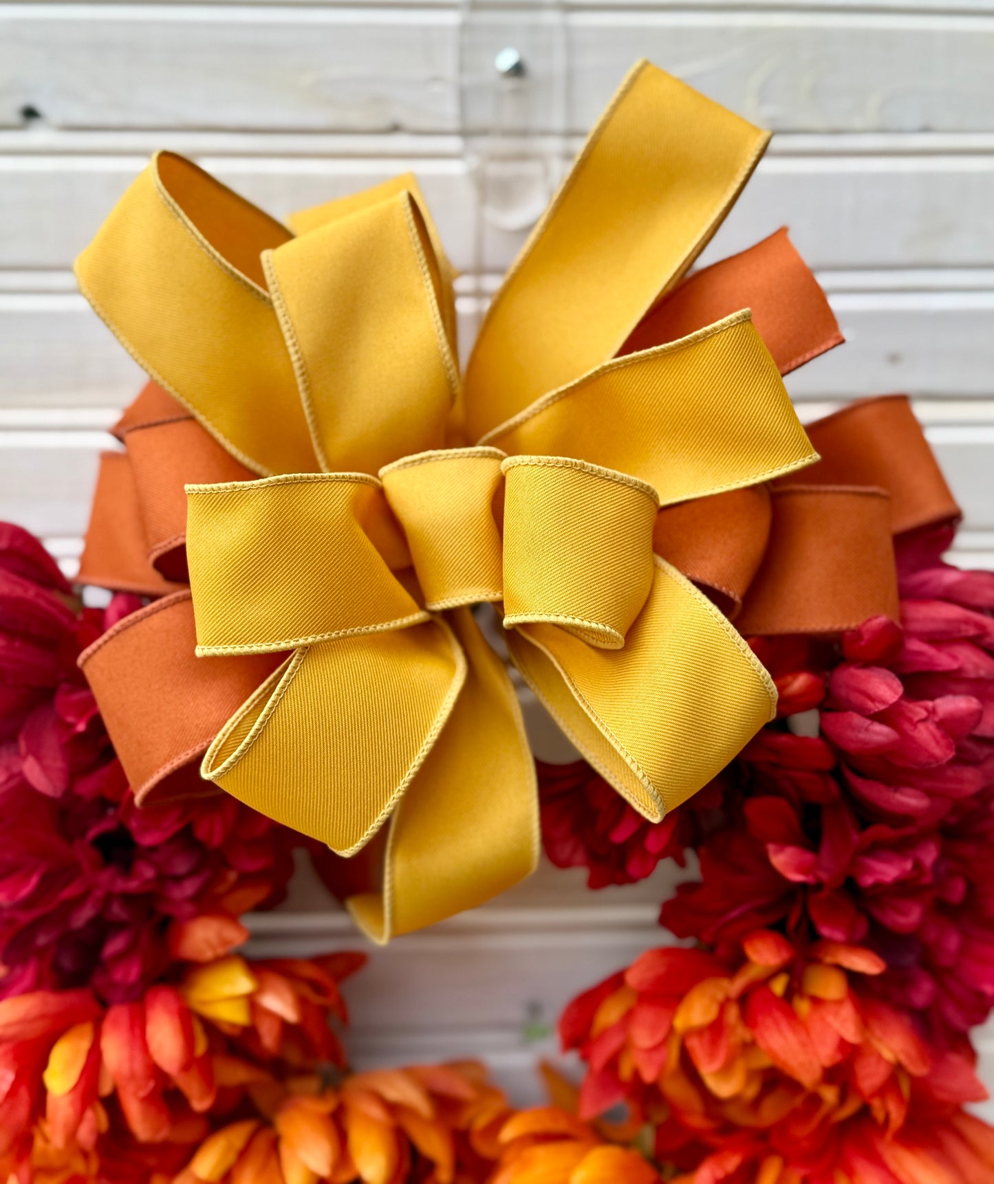 Small Ombre Fall Wreath – Cosmos & Mum Floral Door Decor