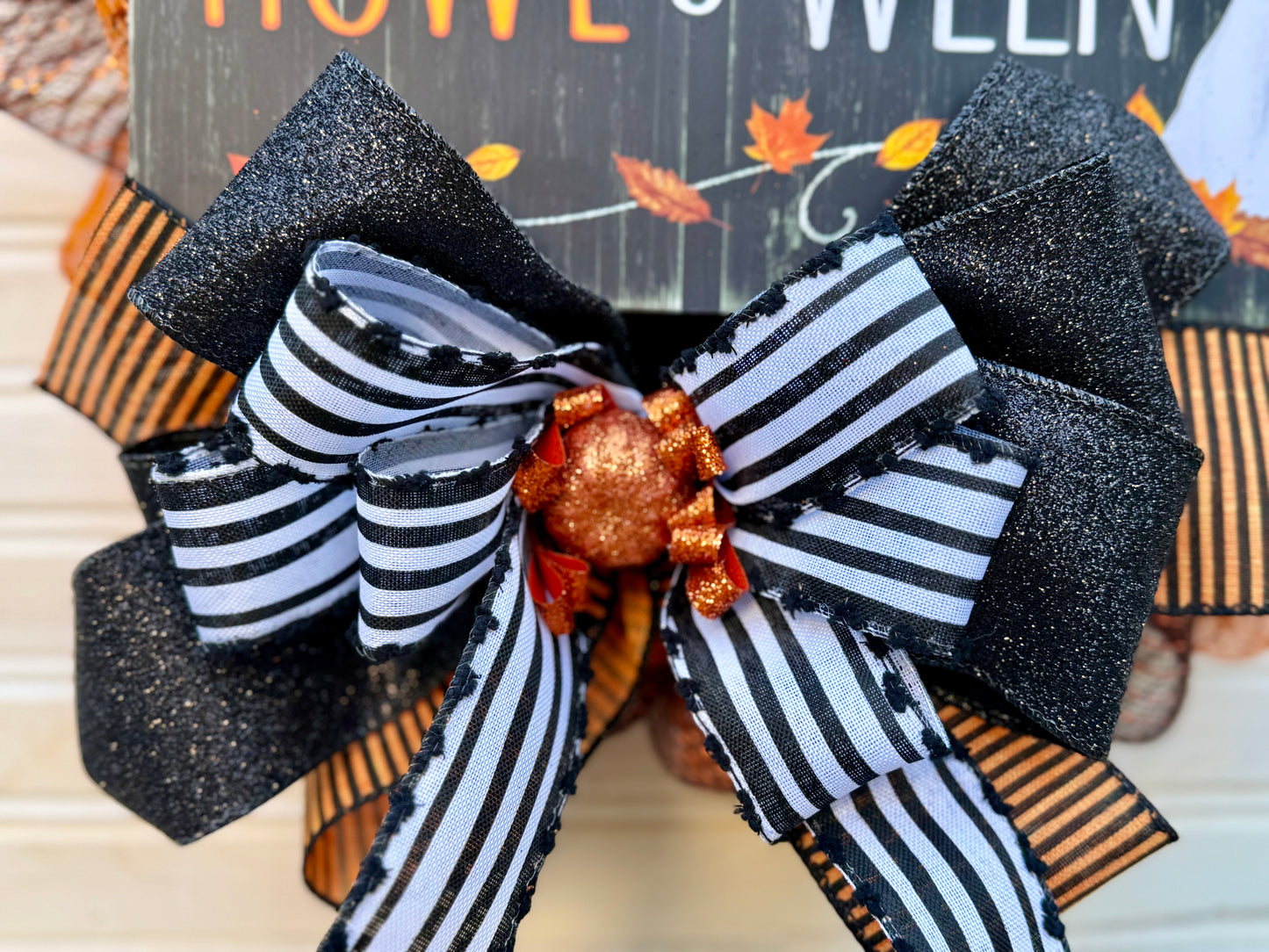 Happy HOWL-o-Ween Dog Halloween Wreath β Mesh Front Door Decor with Dog Ghost Sign
