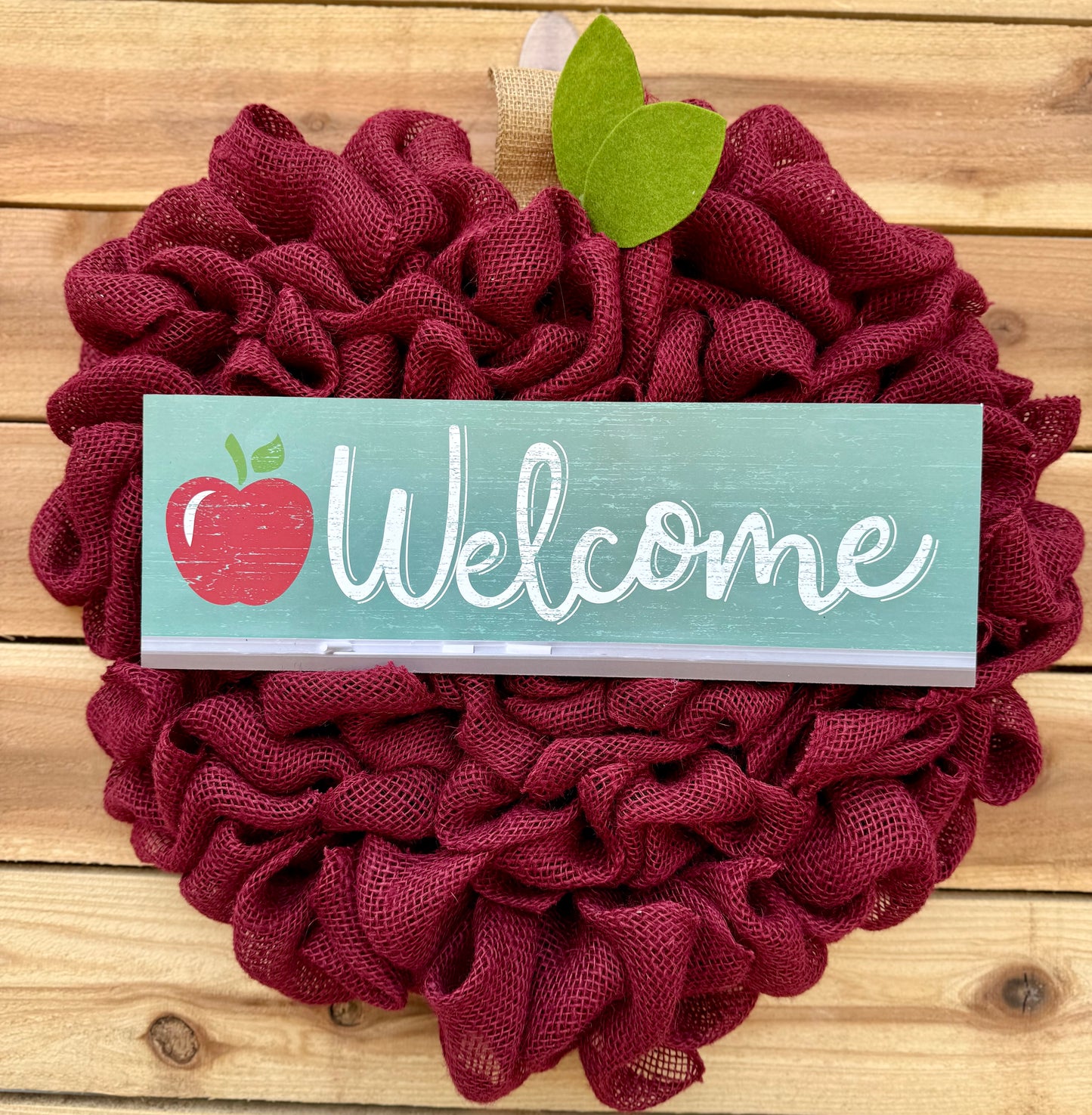 Rustic Apple Burlap Wreath