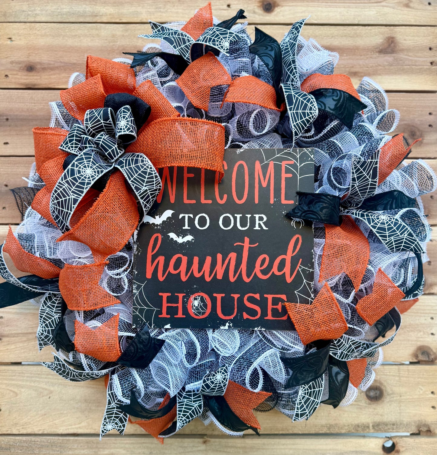 Welcome to Our Haunted House Halloween Wreath