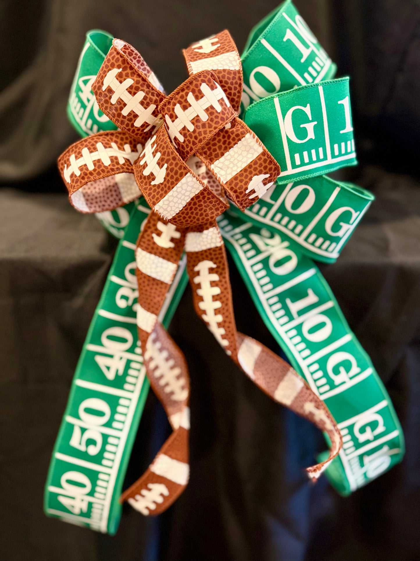 Football Ribbon Bow – Game Day Decor