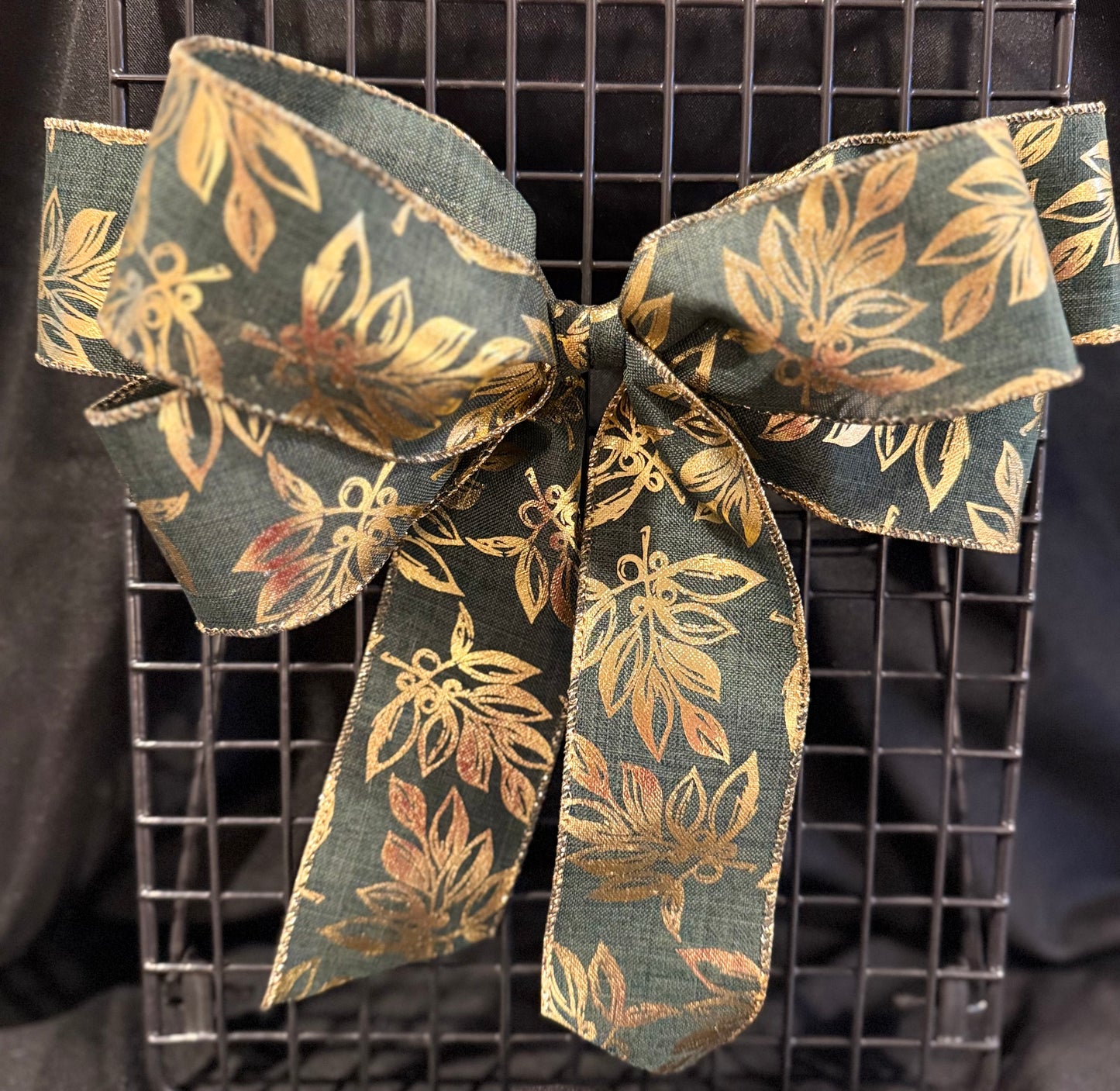 Elegant Gold Leaf Ribbon Bow