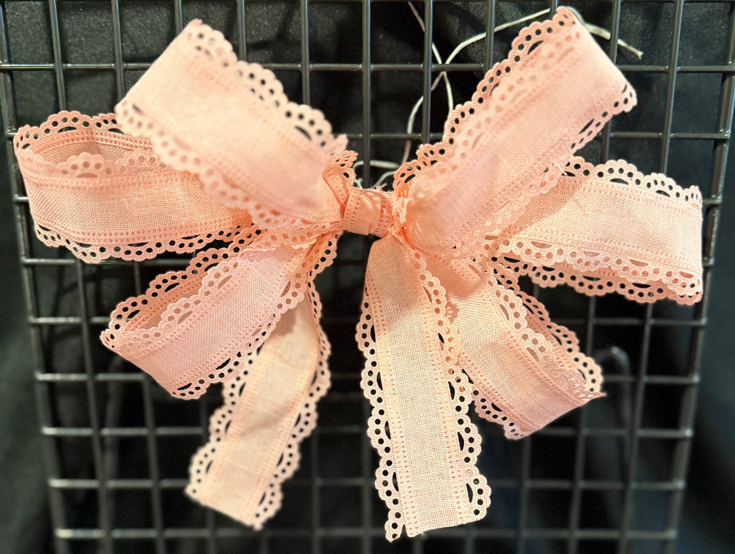 Blush Lace Edge Boutique Bow