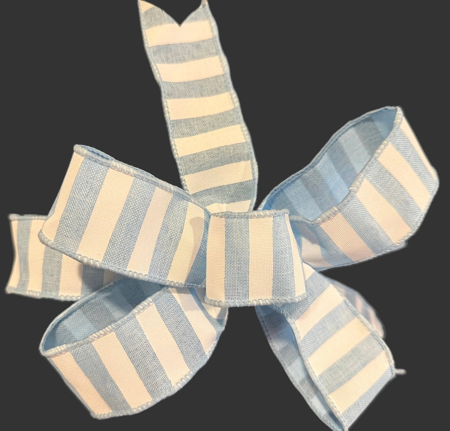 Baby Blue Stripe Boutique Bow