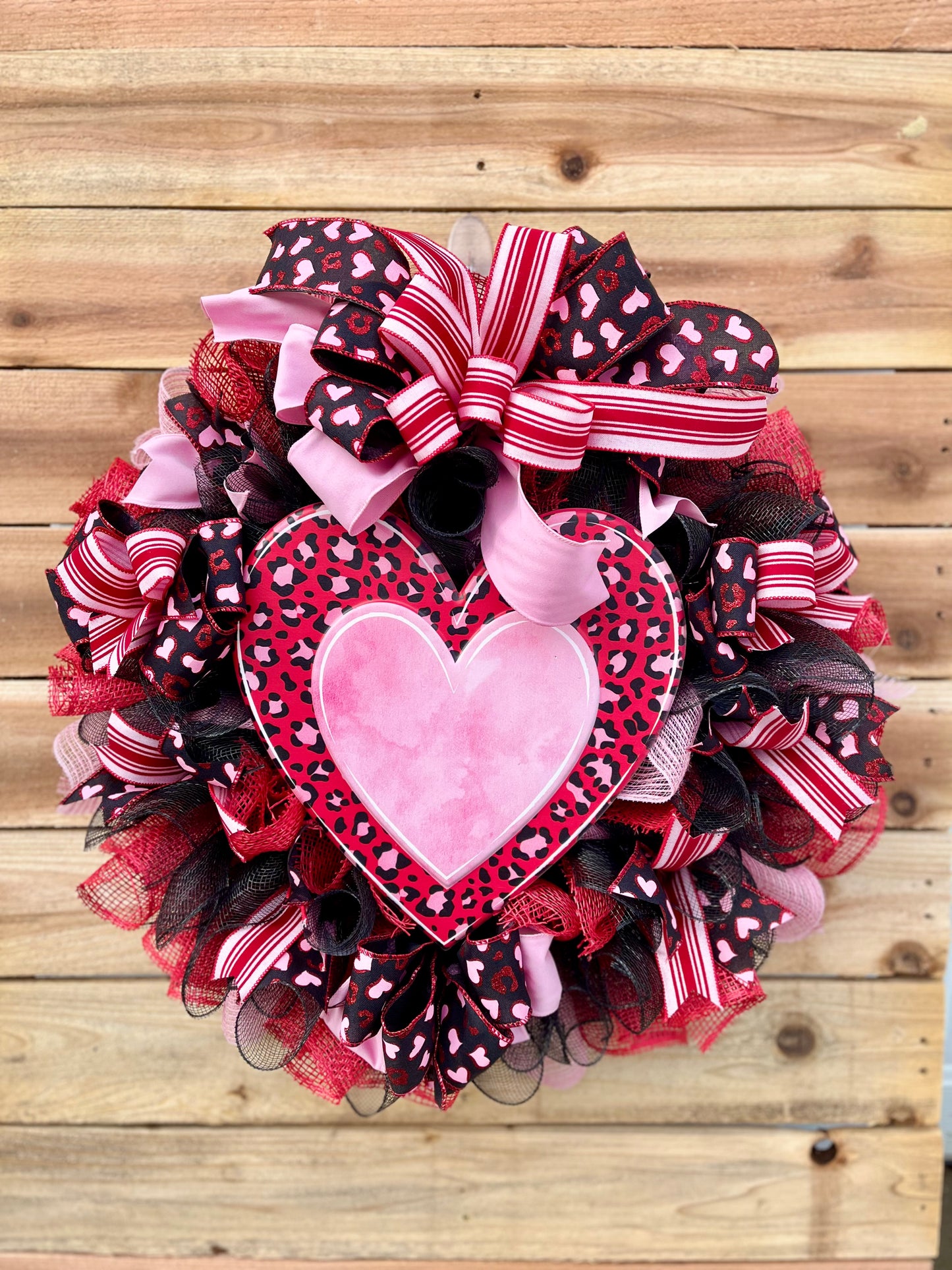 Valentine's Day Leopard Heart Wreath