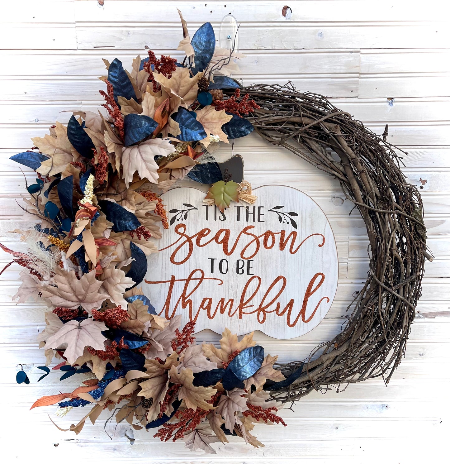 "Season to Be Thankful" Fall Grapevine Wreath