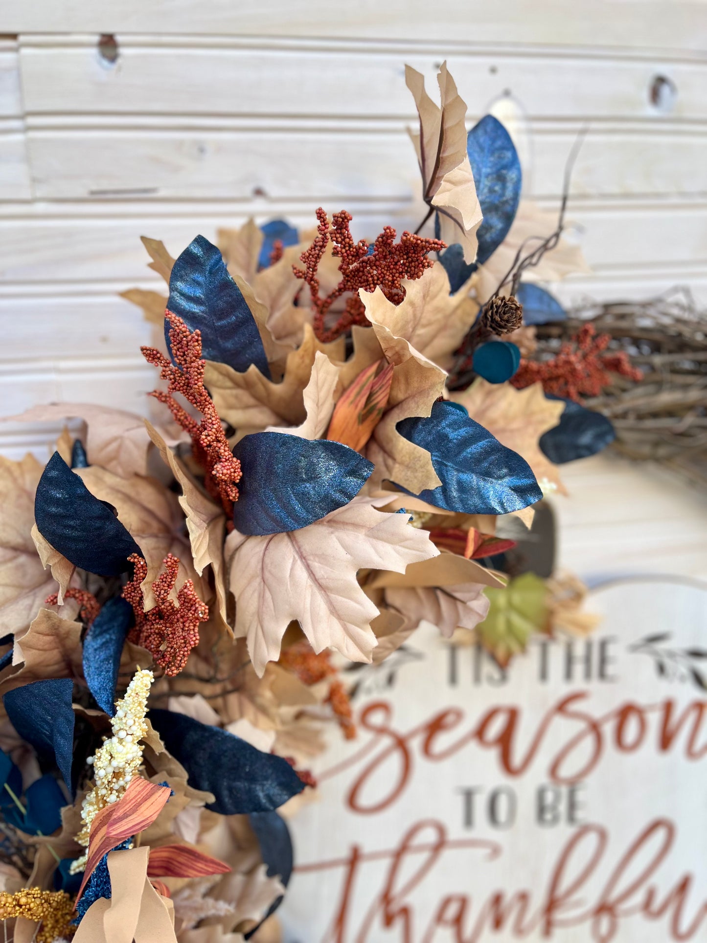 "Season to Be Thankful" Fall Grapevine Wreath