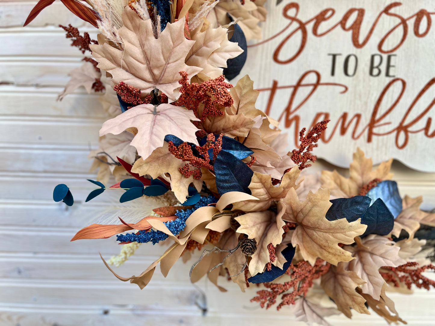 "Season to Be Thankful" Fall Grapevine Wreath