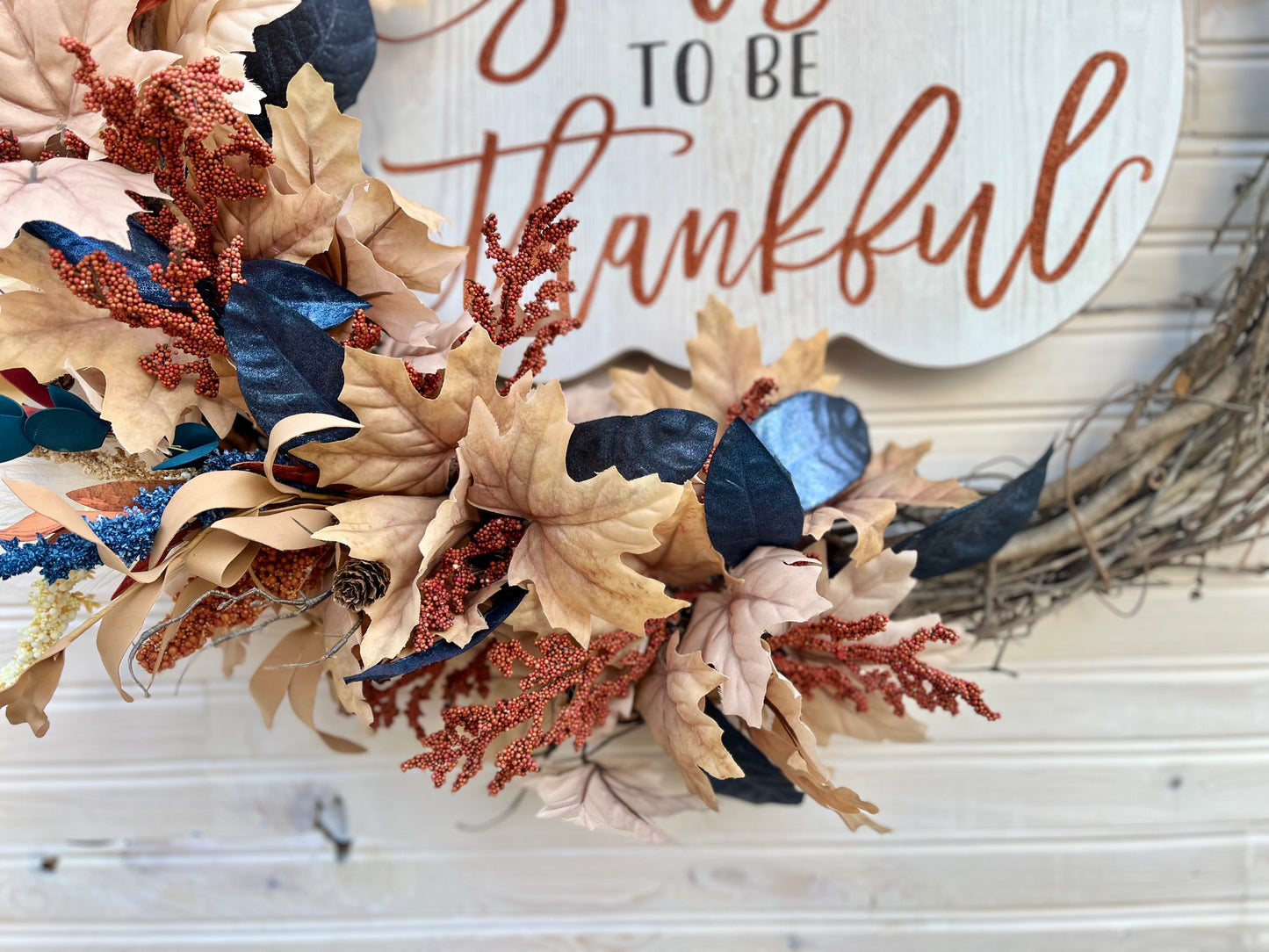 "Season to Be Thankful" Fall Grapevine Wreath