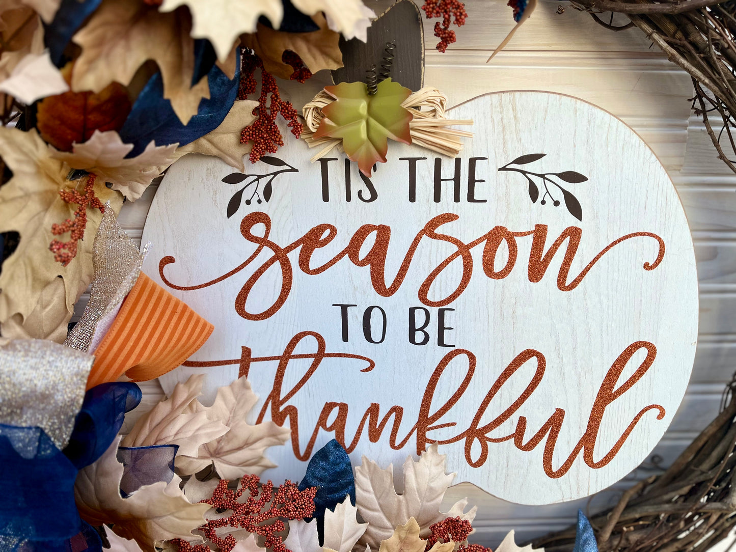 "Season to Be Thankful" Fall Grapevine Wreath