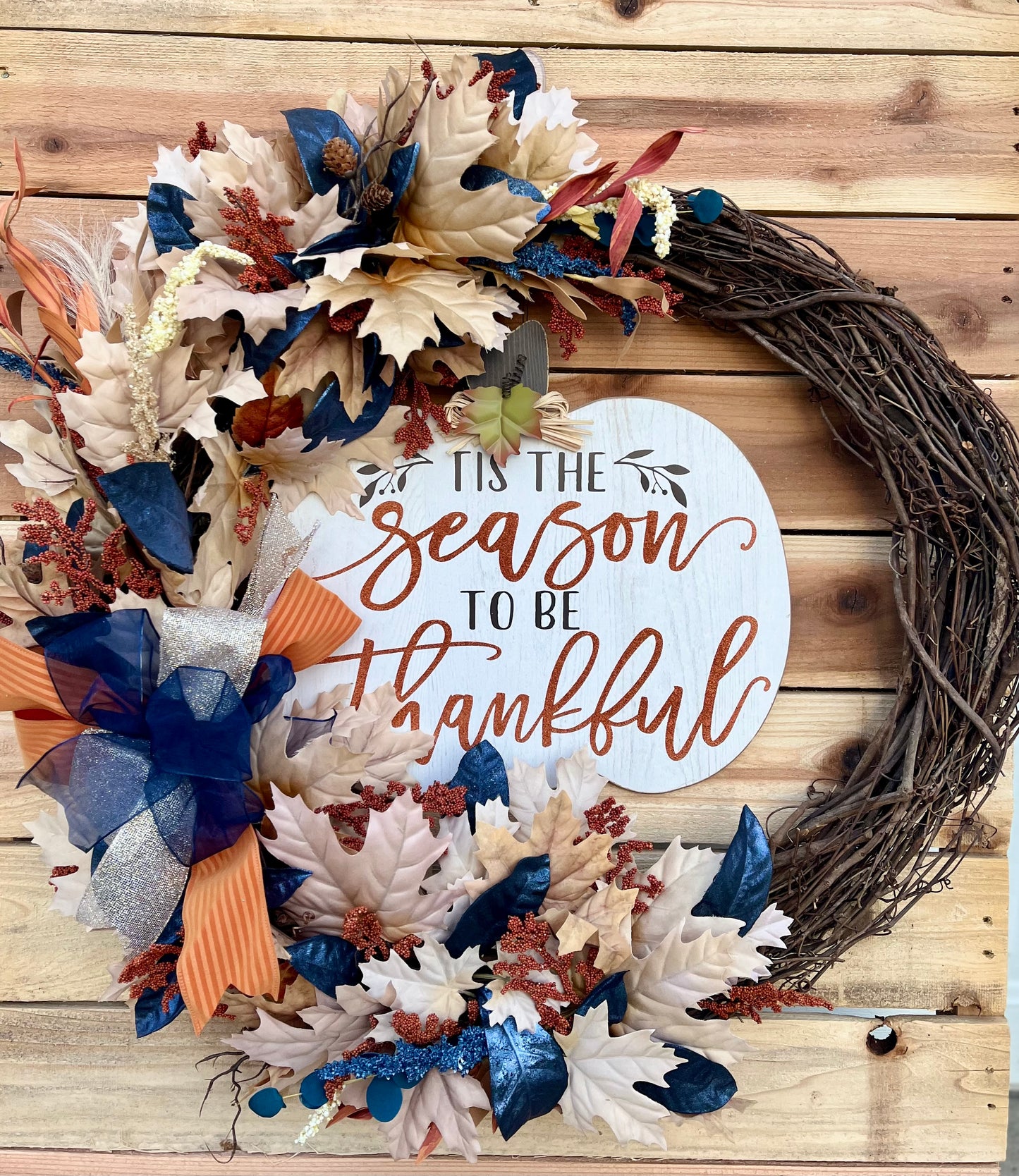 "Season to Be Thankful" Fall Grapevine Wreath