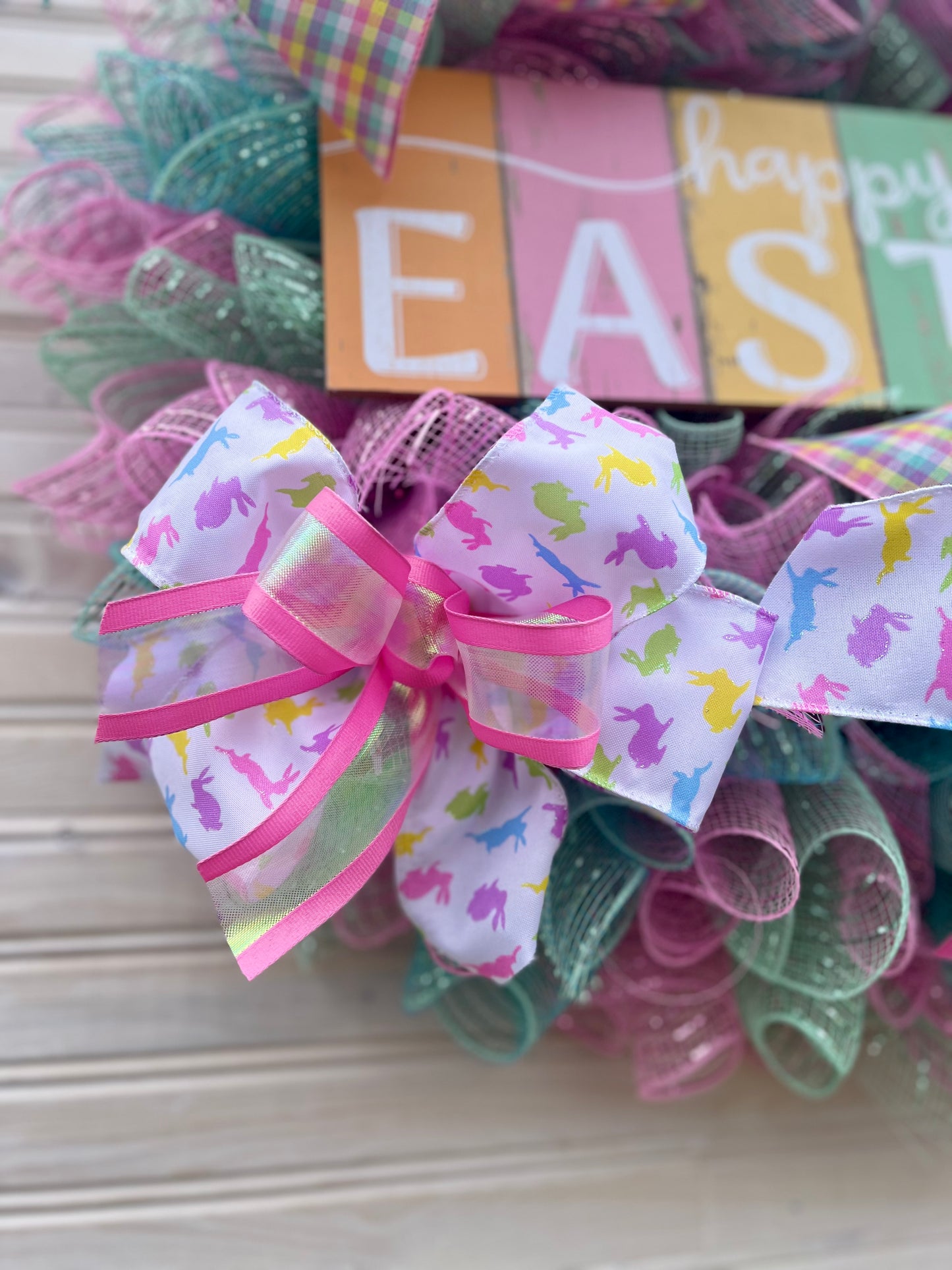 Happy Easter Deco Mesh Wreath