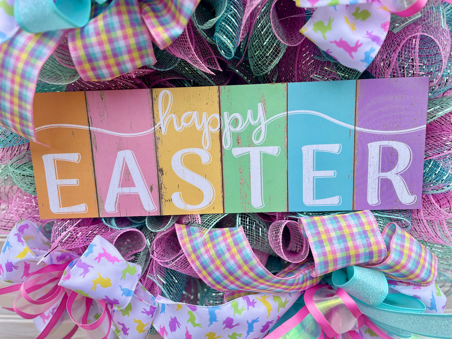 Happy Easter Deco Mesh Wreath