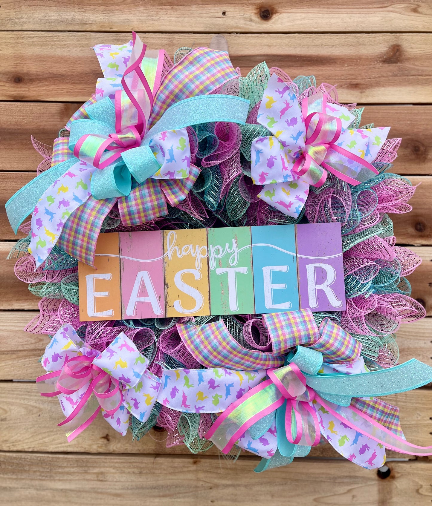 Happy Easter Deco Mesh Wreath