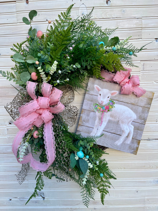 Springtime Lamb Easter Wreath