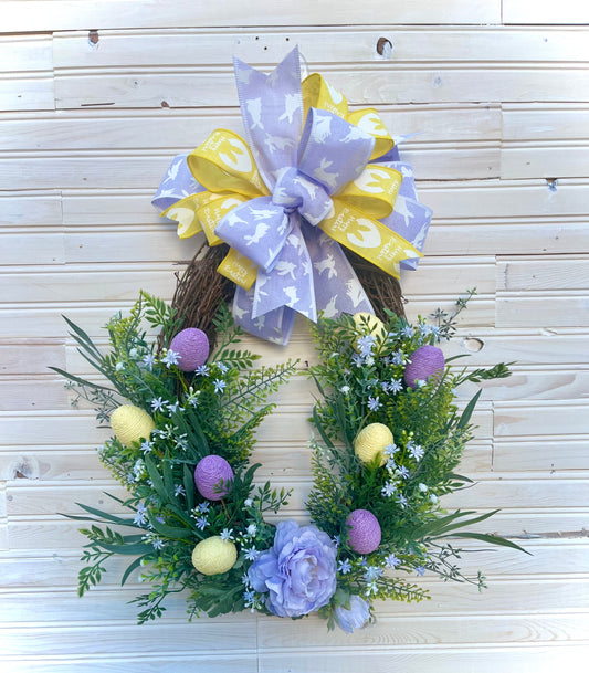 Spring Easter Oval Grapevine Wreath