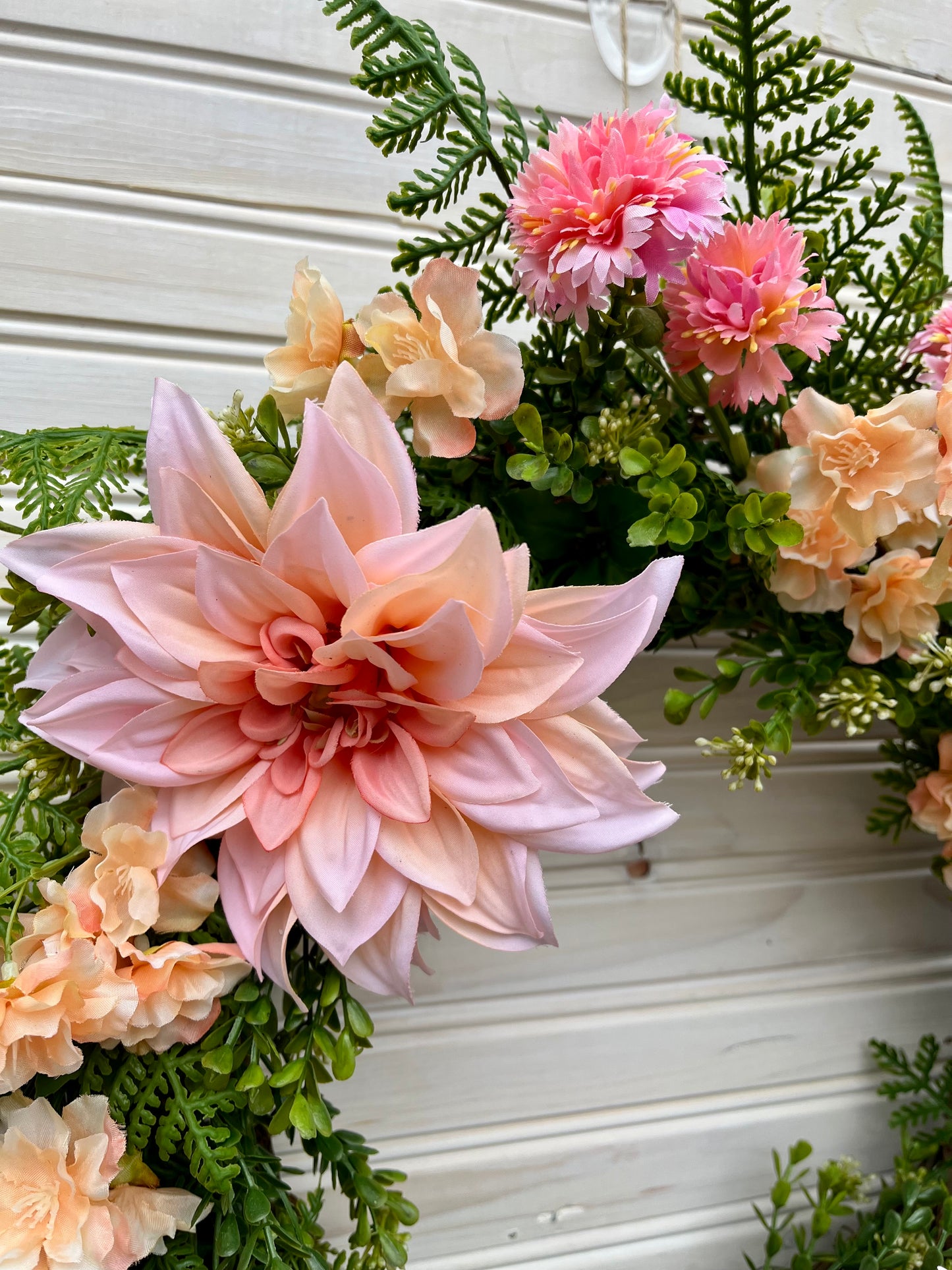 Blush Pink Floral Wreath – Handmade Spring & Summer Front Door Decor