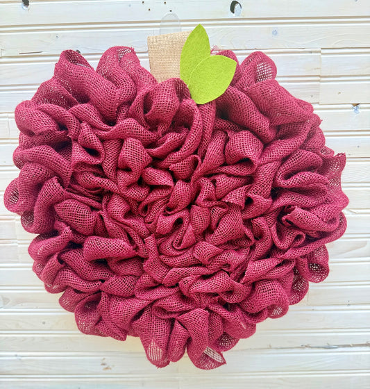 Rustic Apple Burlap Wreath