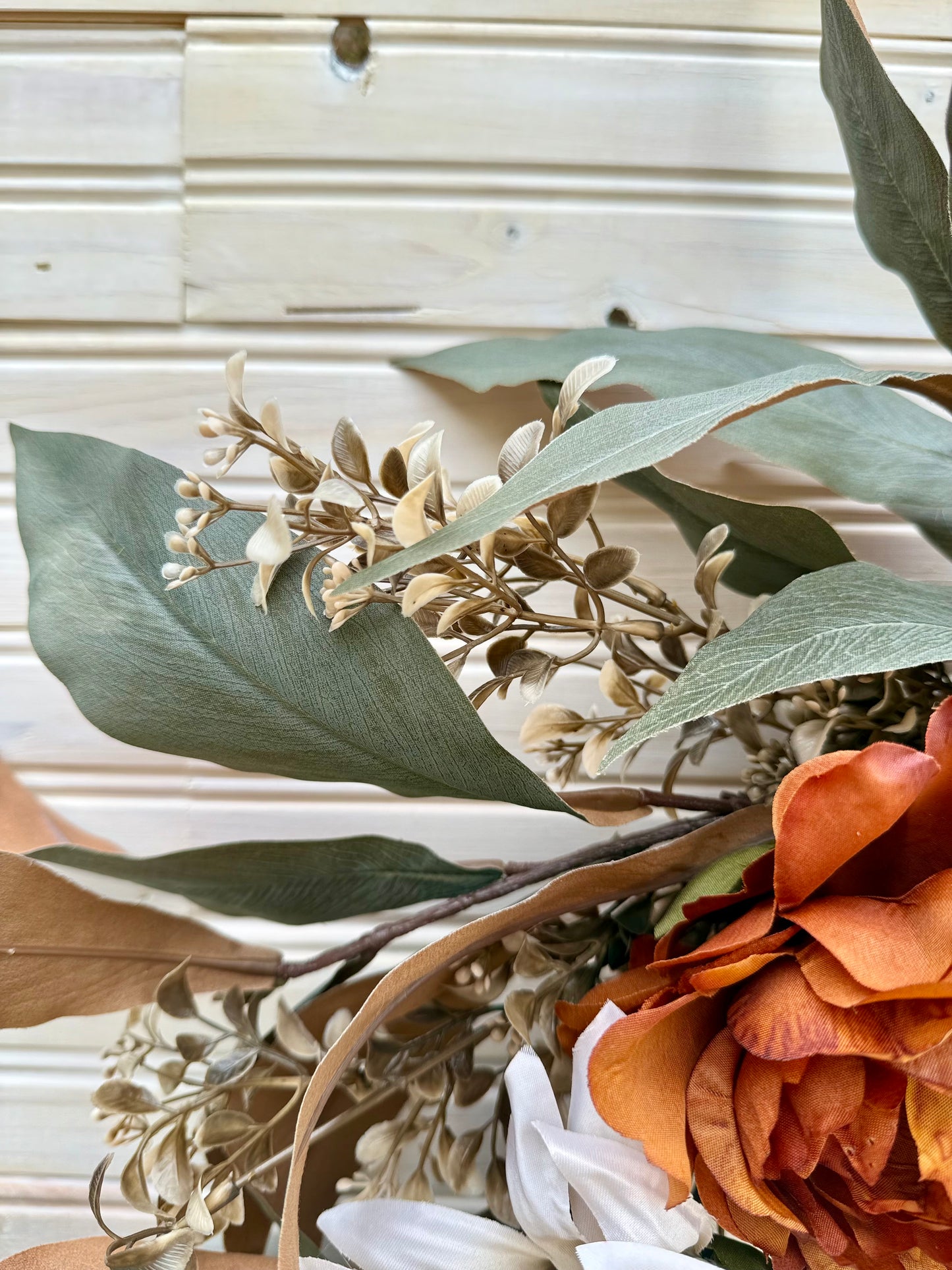 Fall Sunflower & Peony Wreath with Eucalyptus