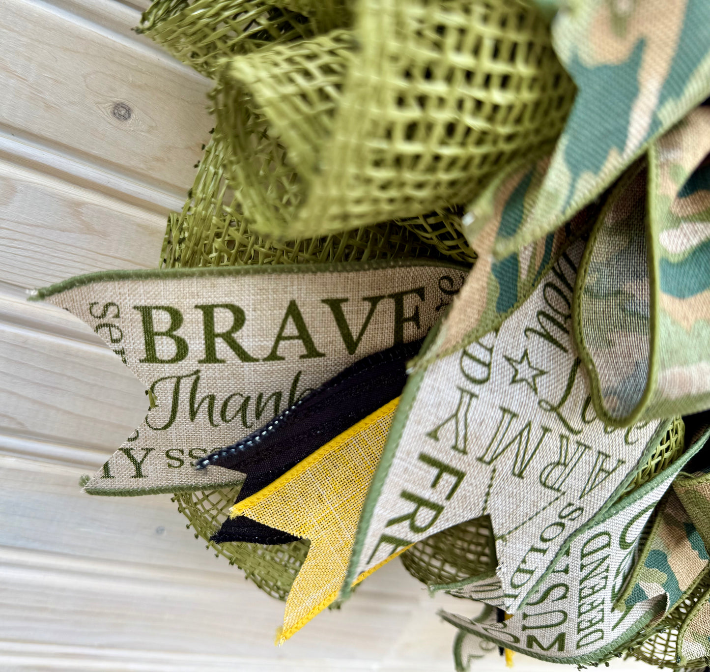 Army Tribute Wreath – Brave and Strong Military Door Décor