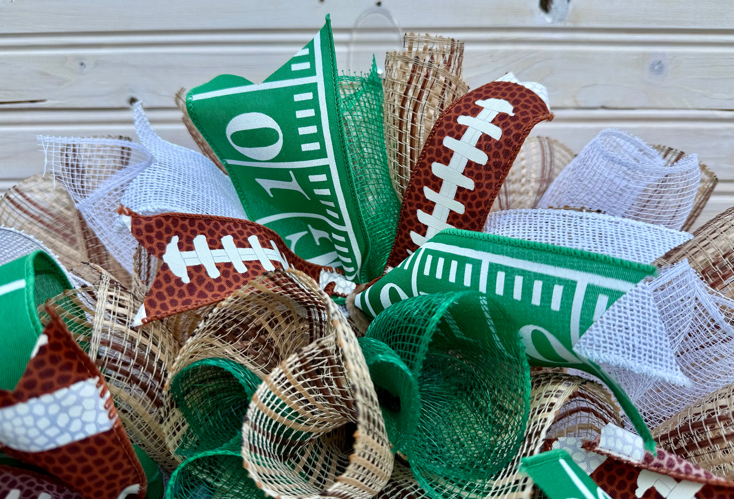 Welcome Football Wreath with Wooden Sign