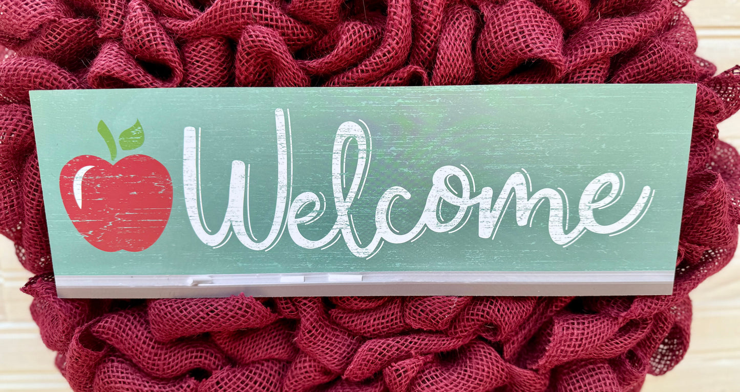 Rustic Apple Burlap Wreath