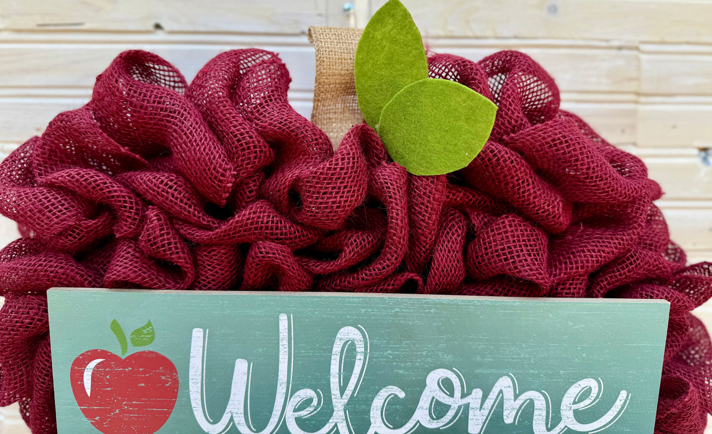 Rustic Apple Burlap Wreath