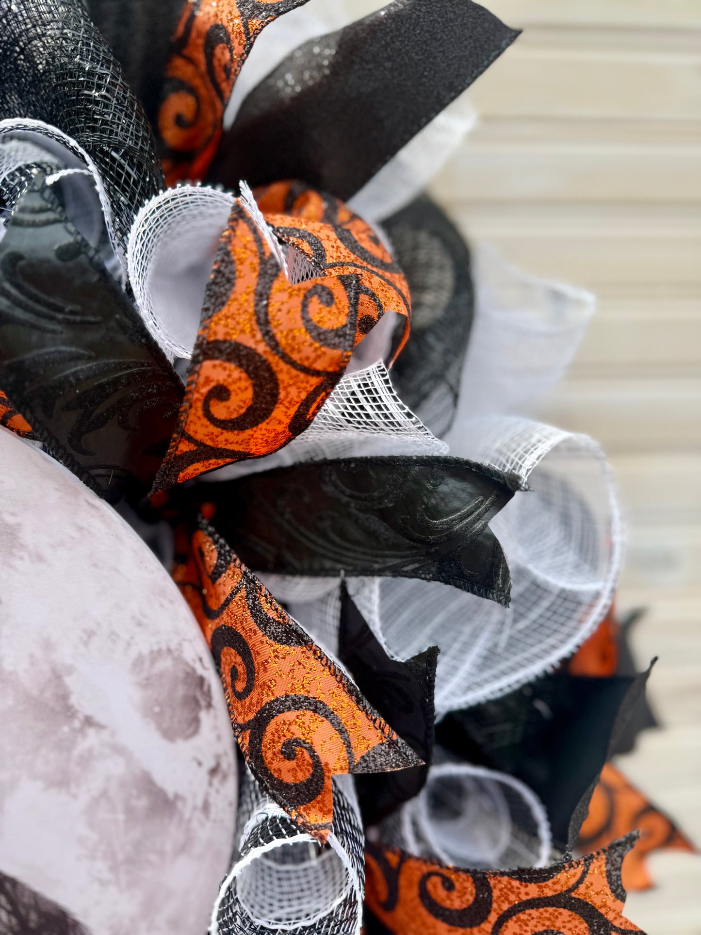 Halloween Black Cat Moon Wreath