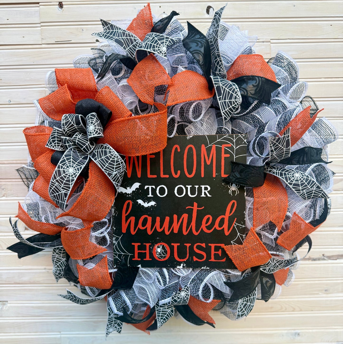 Welcome to Our Haunted House Halloween Wreath