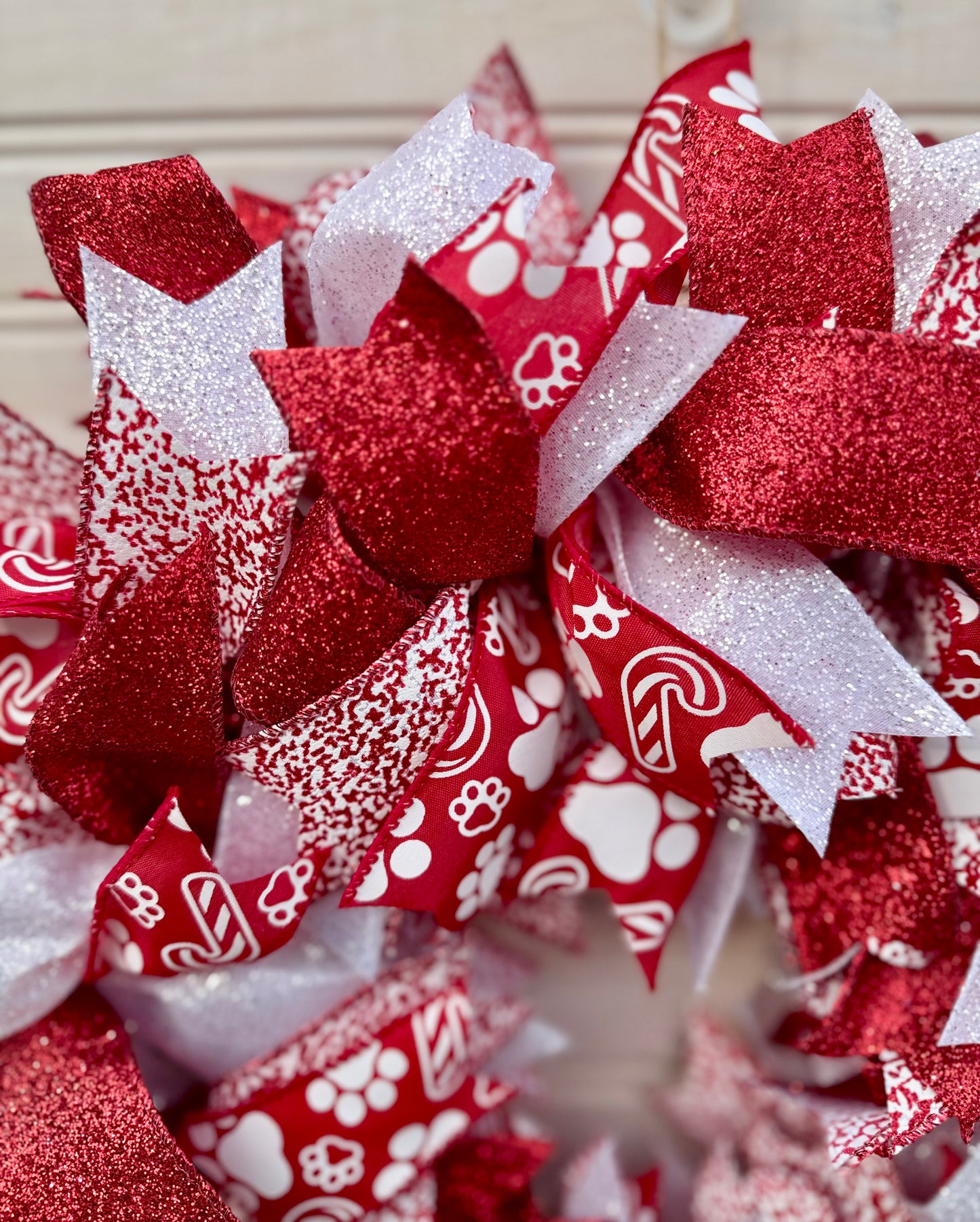 Festive Red & White Holiday Wreath